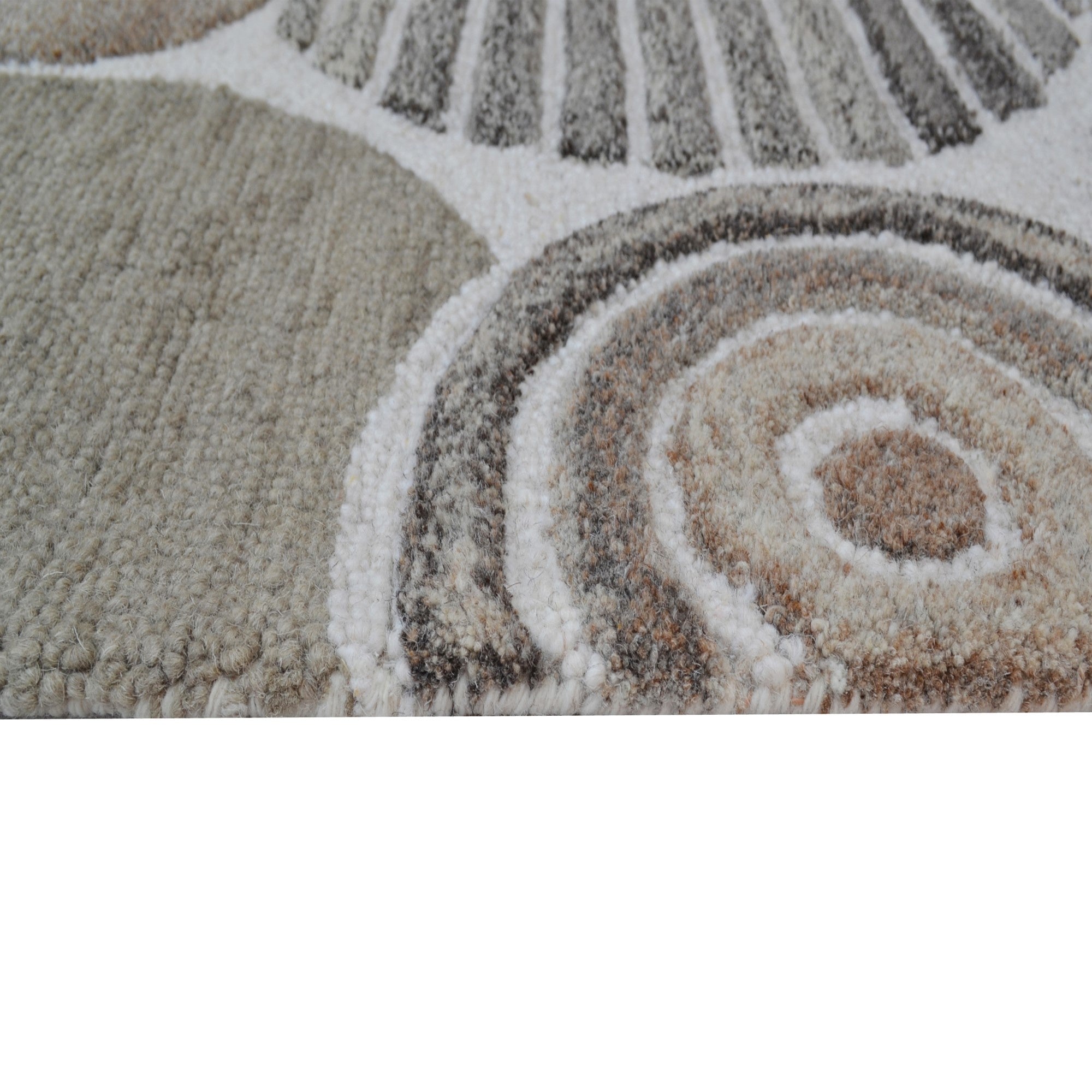 Designer Handmade Wool Rug - Texture 6421-Natural-110x160cm