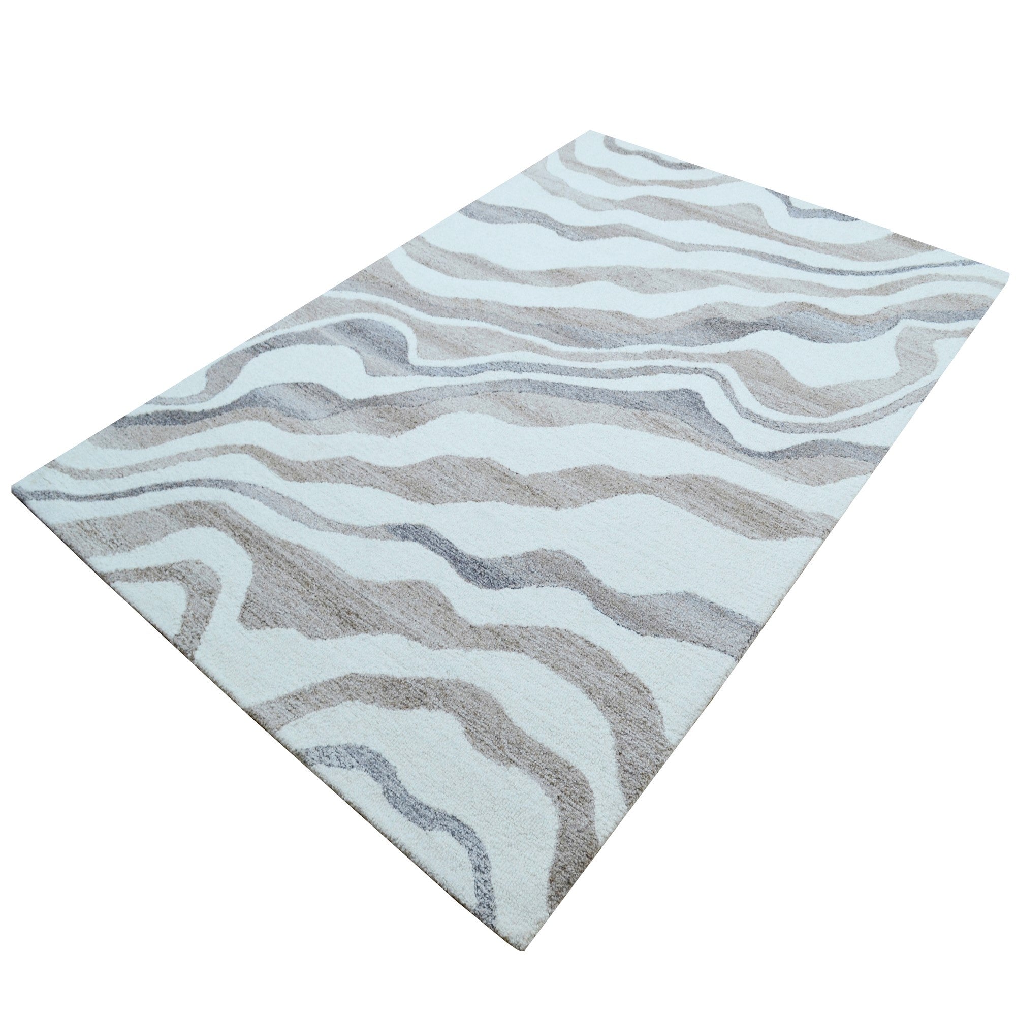 Handmade Gladstone Wool Rug-6438- NATURAL-110x160cm
