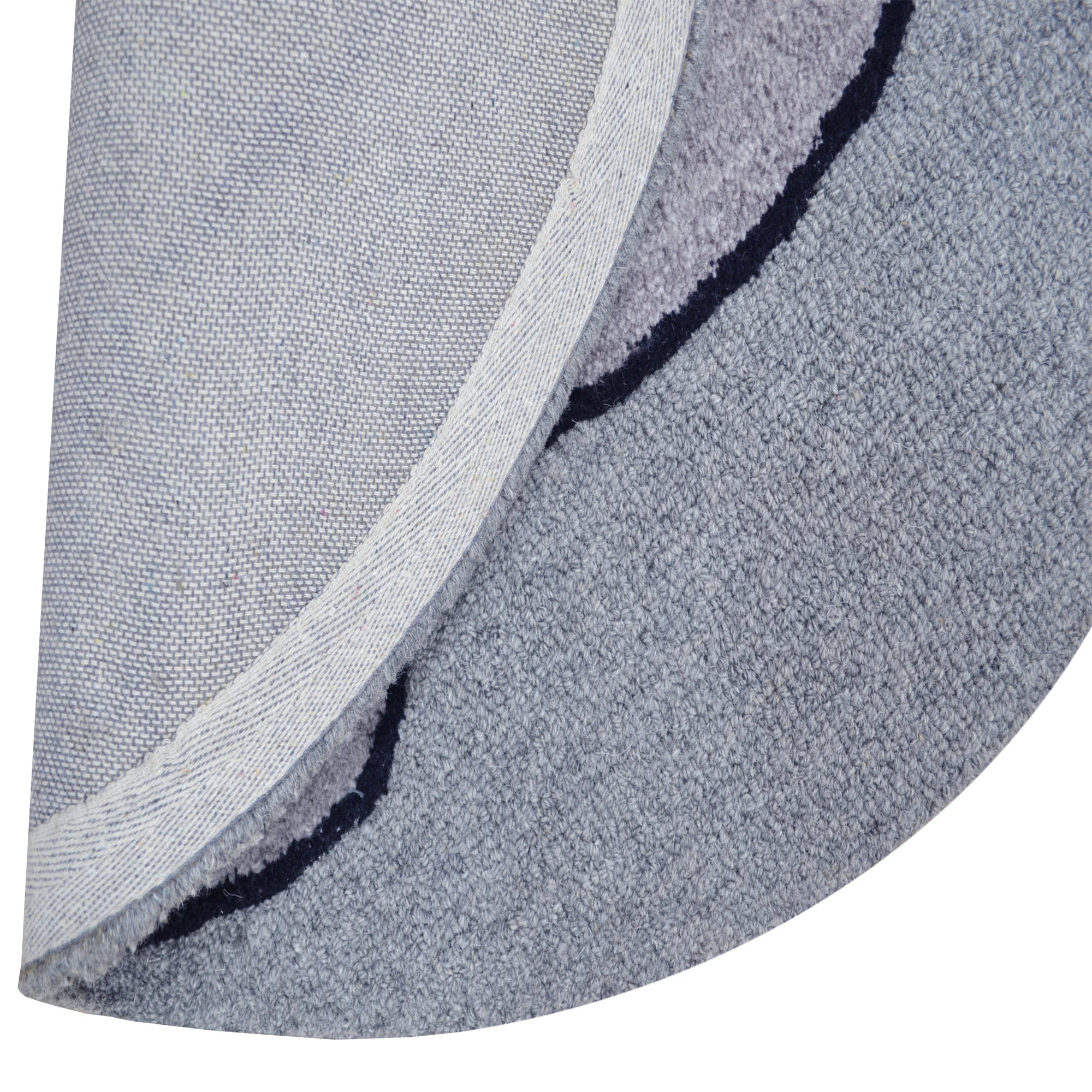 Handmade BEAR Wool Rug-6434-Grey-100x100cm