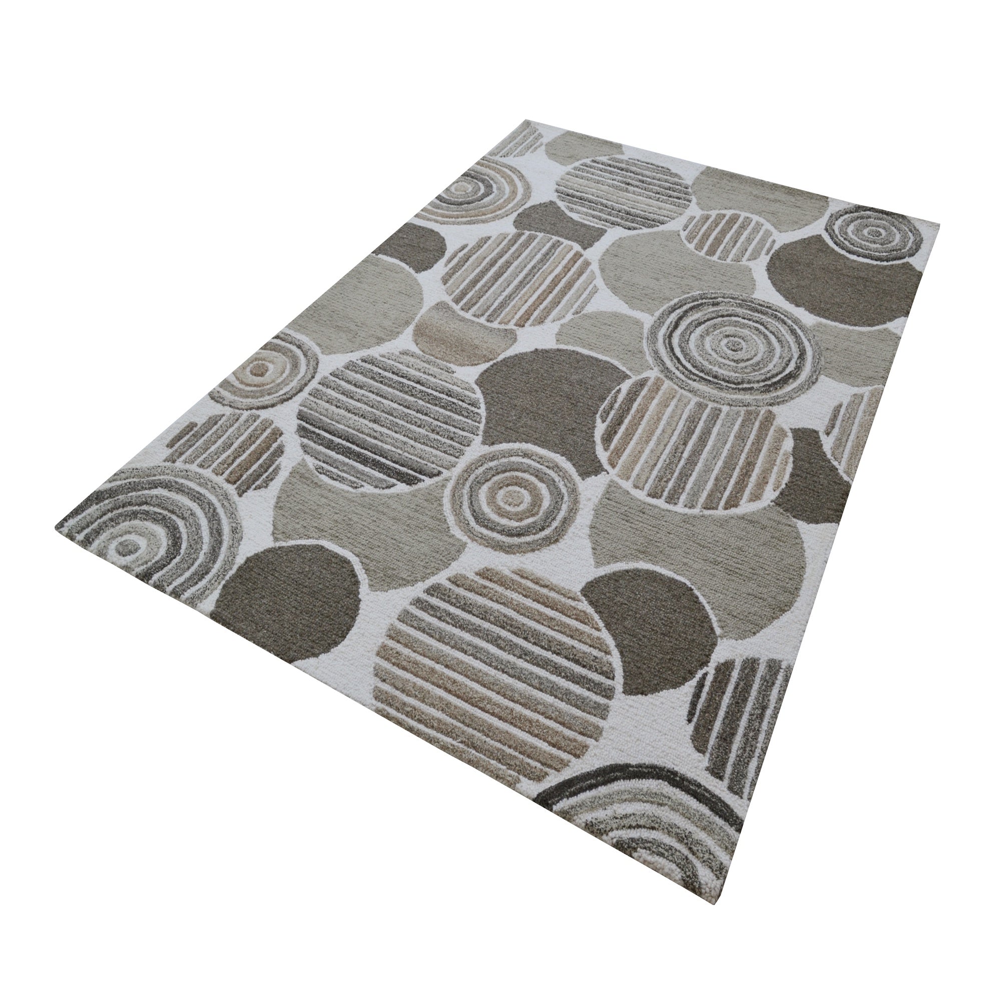Designer Handmade Wool Rug - Texture 6421-Natural-110x160cm