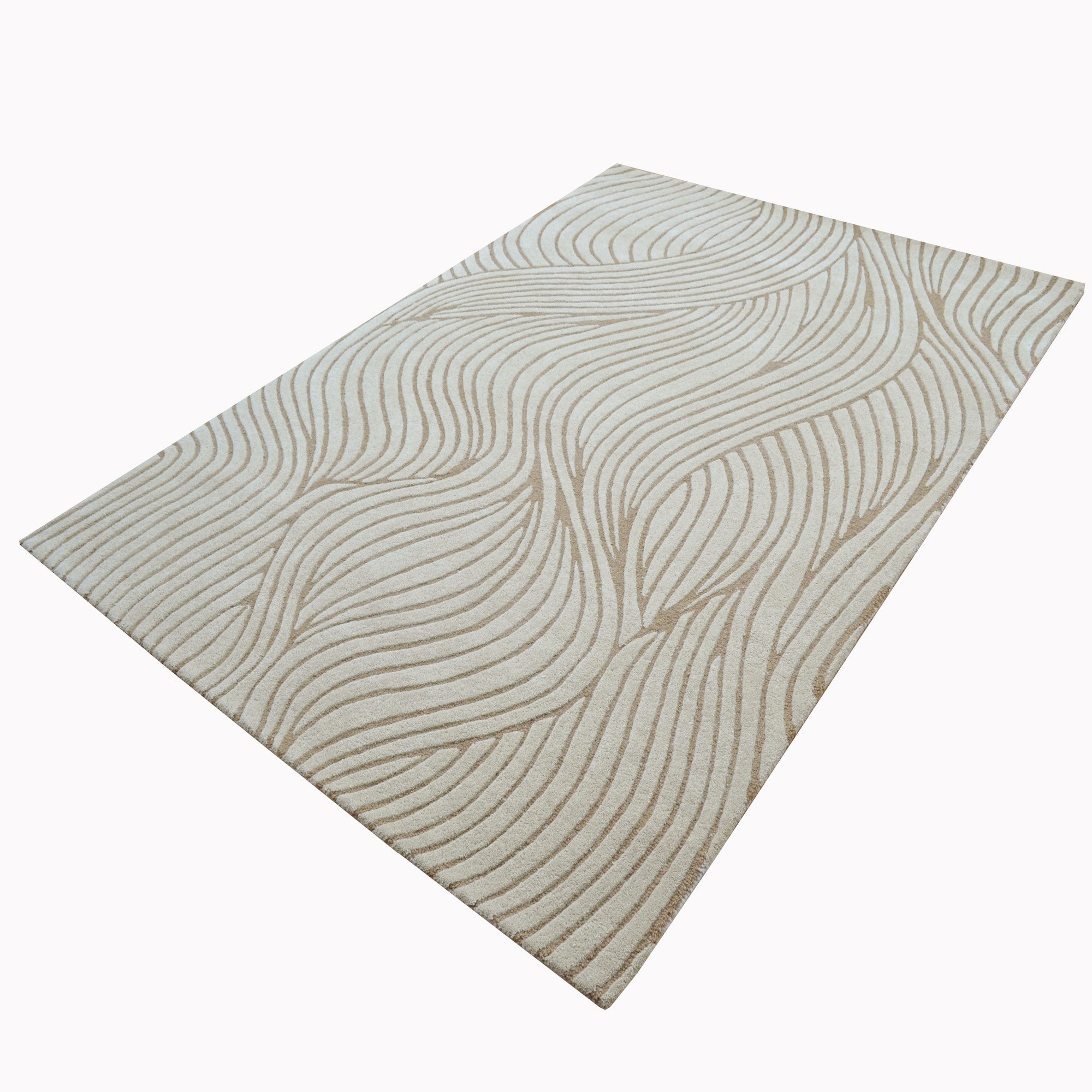 Handtufted Wool Rug-Decotex 6448-Beige/Brown-110X160cm