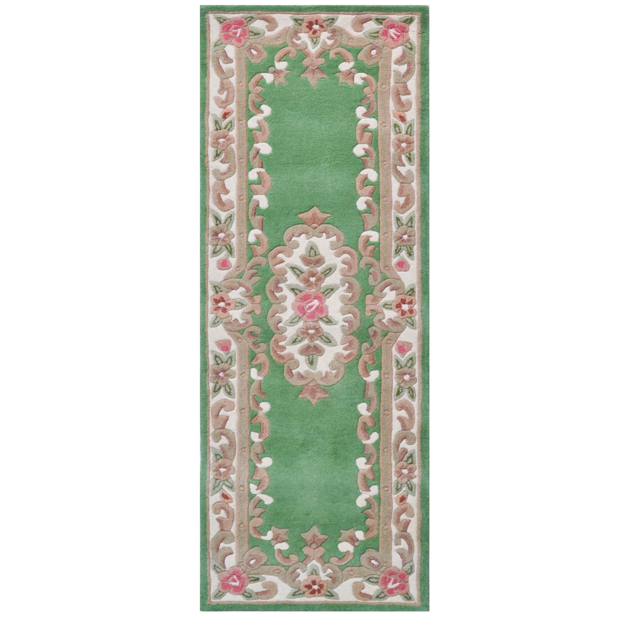 Traditional Handmade Wool Rug-Avolon-Pista Green-120x120cm