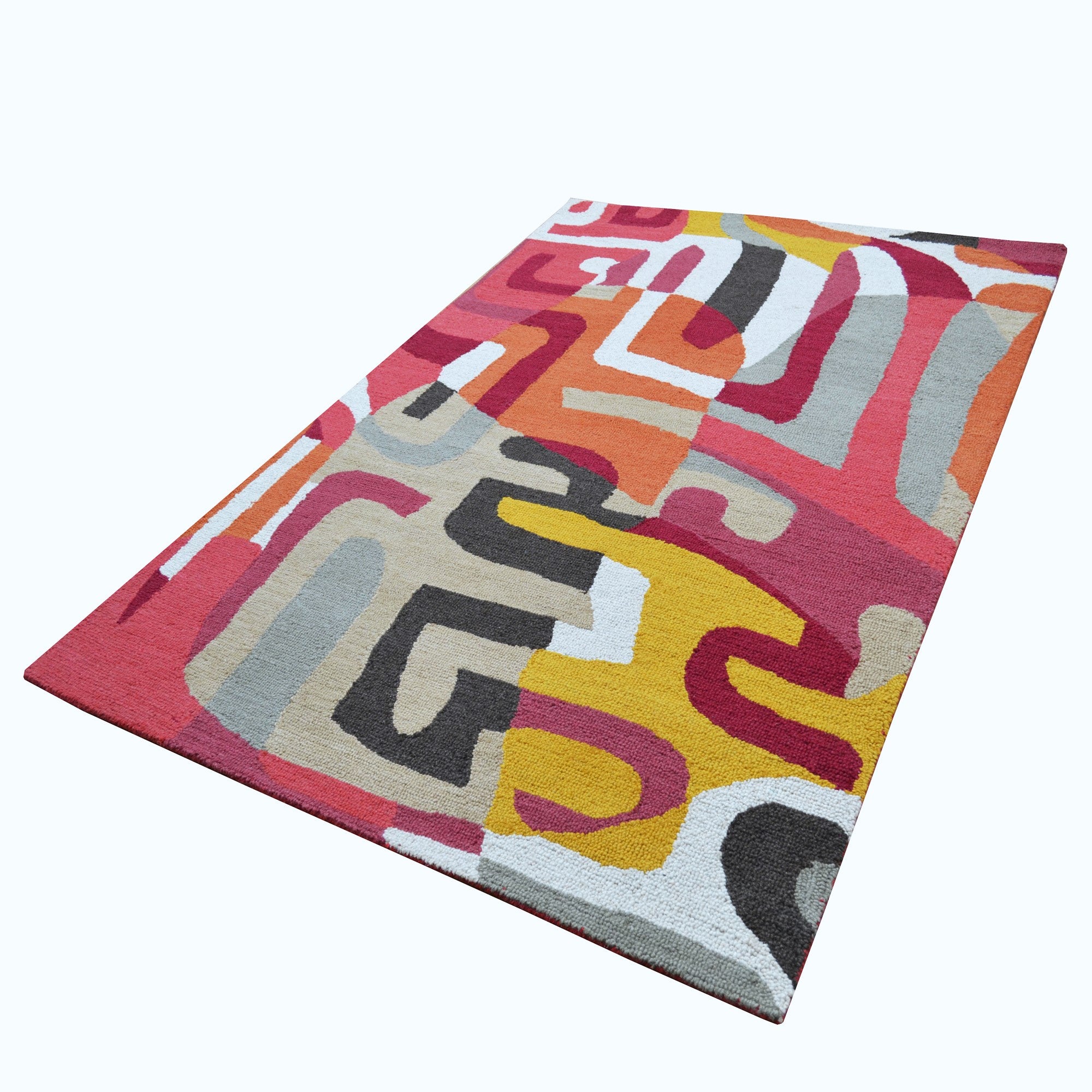 Handmade Camouflage Wool Rug-6427-Multi-110x160cm
