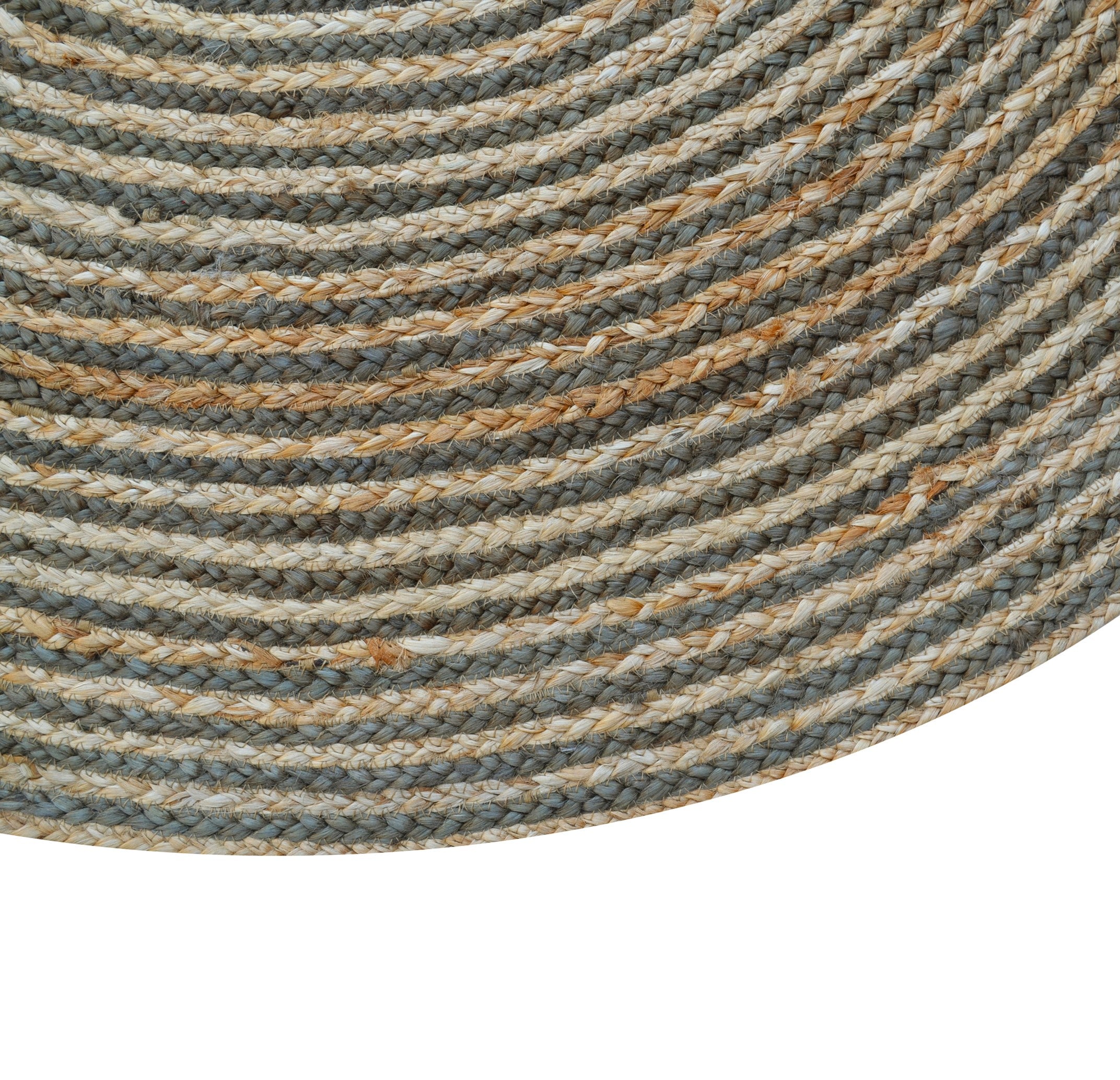 Handwoven Round Jute Rug-Spiral 6009-Natural/Heena-120x120cm