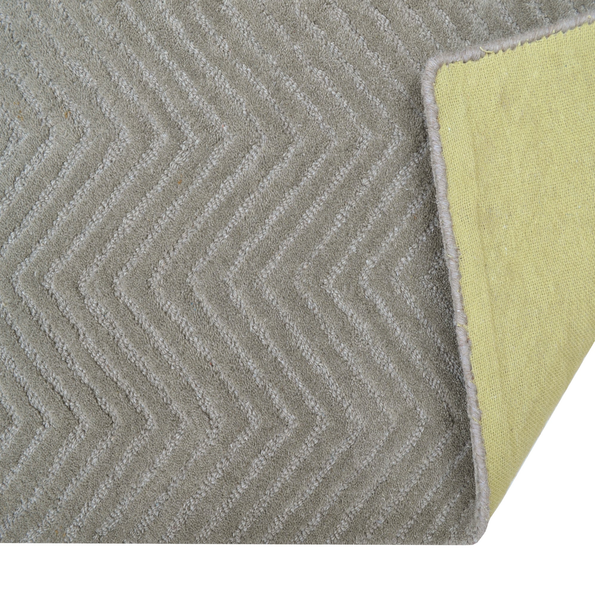 Handmade Chevron Wool Rug- 6439- A.Green-60x90cm