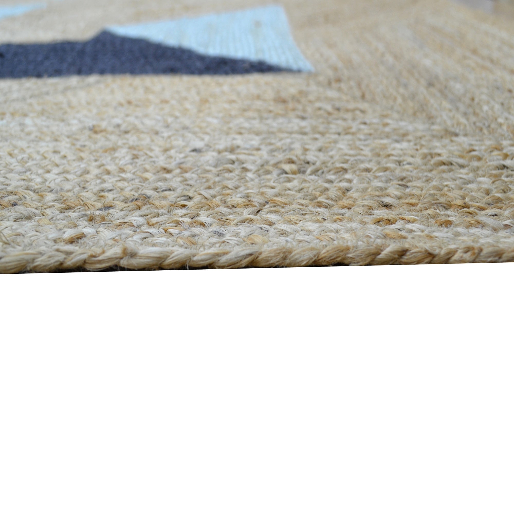 Handwoven Patchwork Jute Rug-1148-Natural-110X160cm