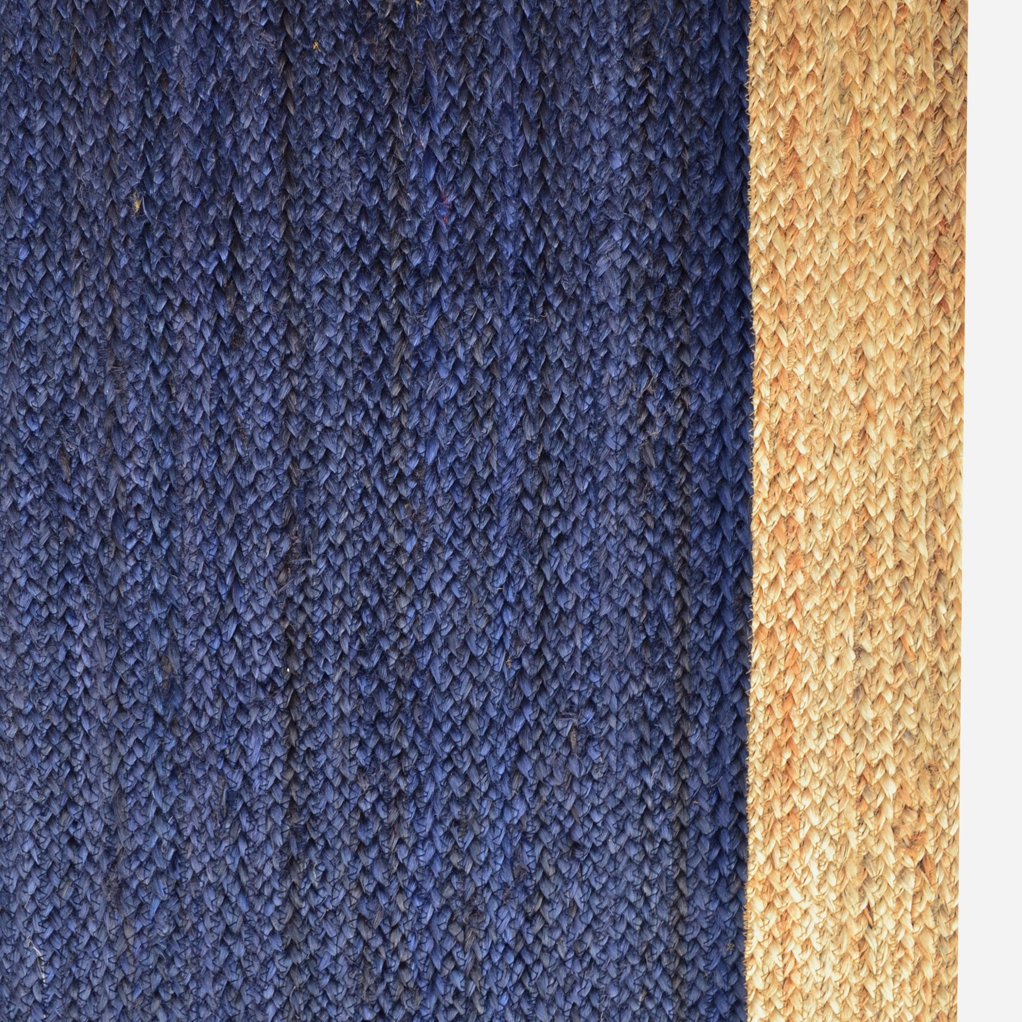 Handwoven Border Jute Rug-1147-Natural/Navy-80X150cm