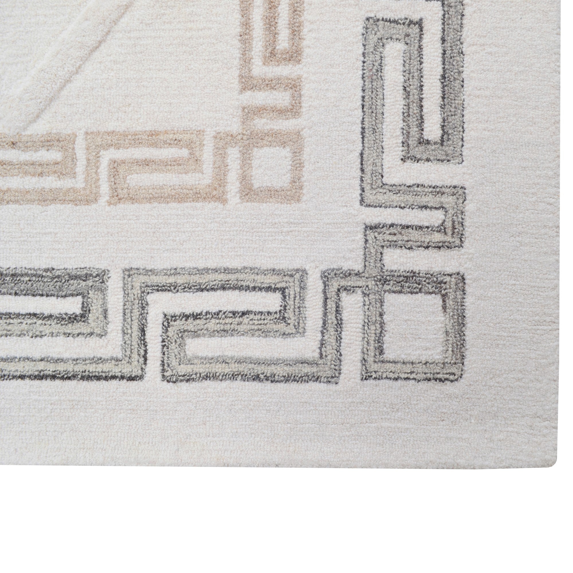 Handmade Alstone Wool Rug- 6442- Ivory/Multi-110x160cm