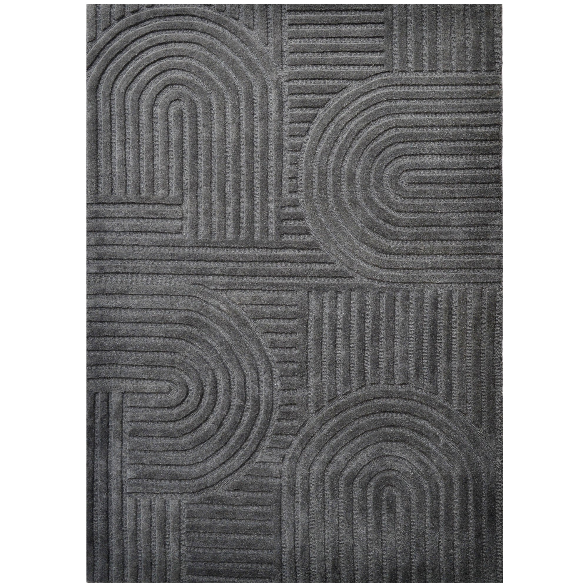 Contemporary Handwoven Wool Rug-Unity 6230-Smoke-110x160cm