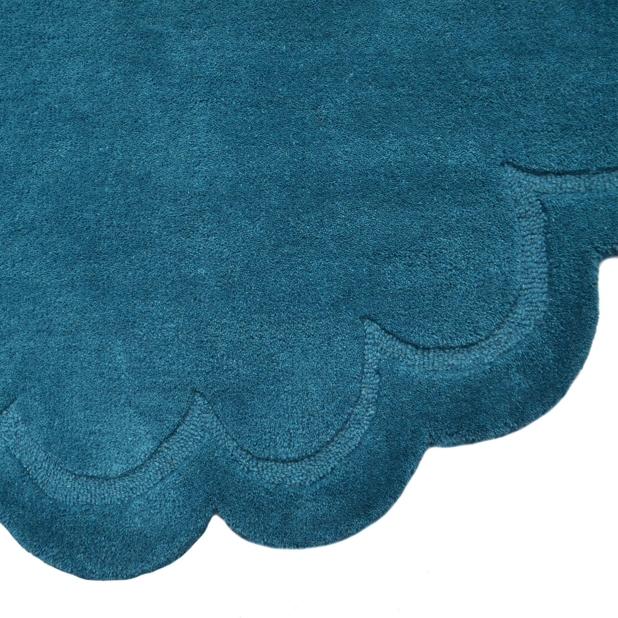 Handtufted Wool Rug-Rivoli 6447-Turquoise-160X160cm