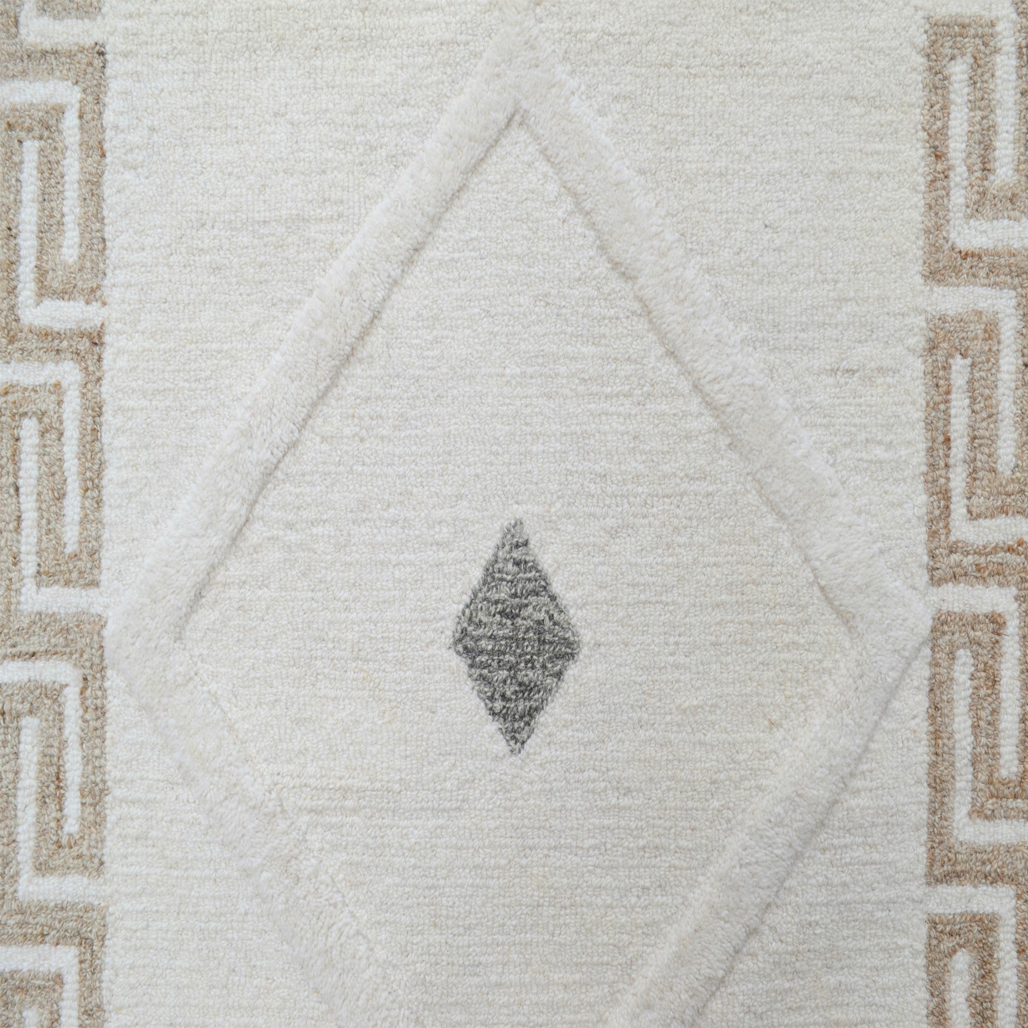 Handmade Alstone Wool Rug- 6442- Ivory/Multi-110x160cm