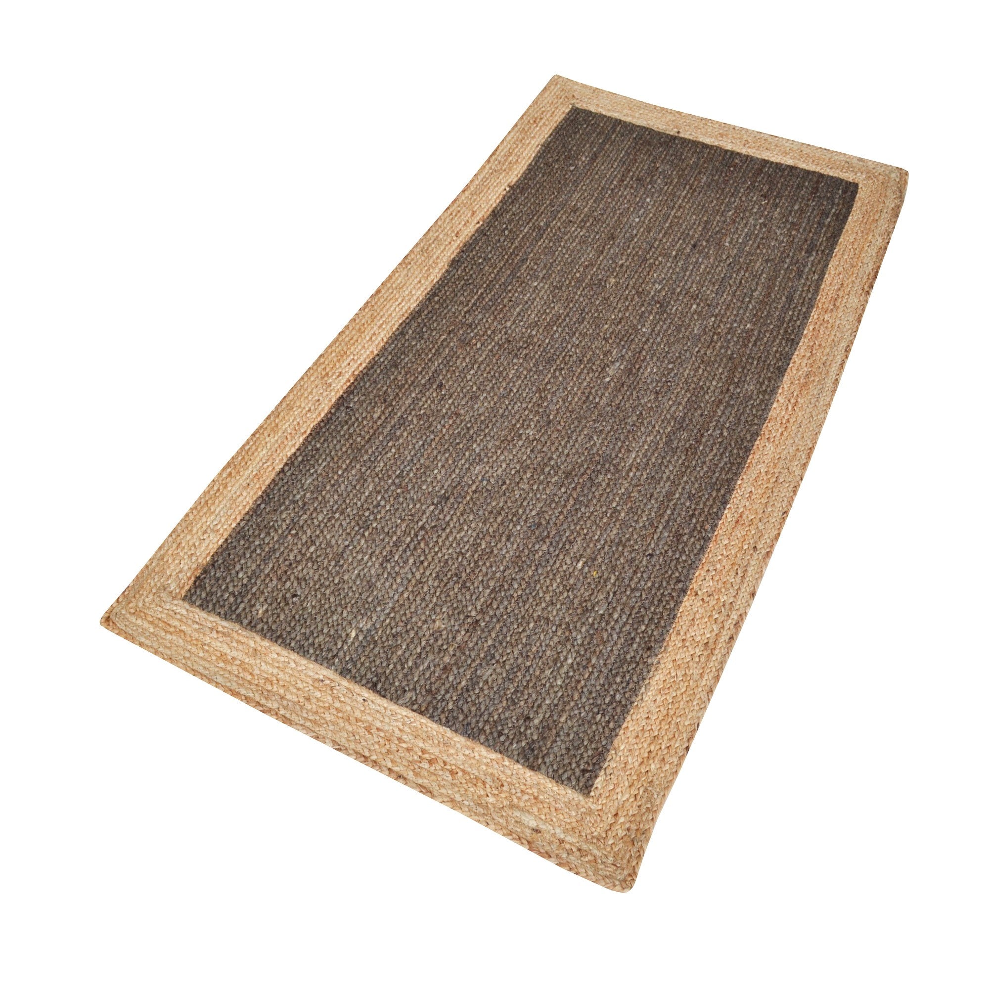 Handwoven Border Jute Rug-1147-Natural/Heena-80x150cm