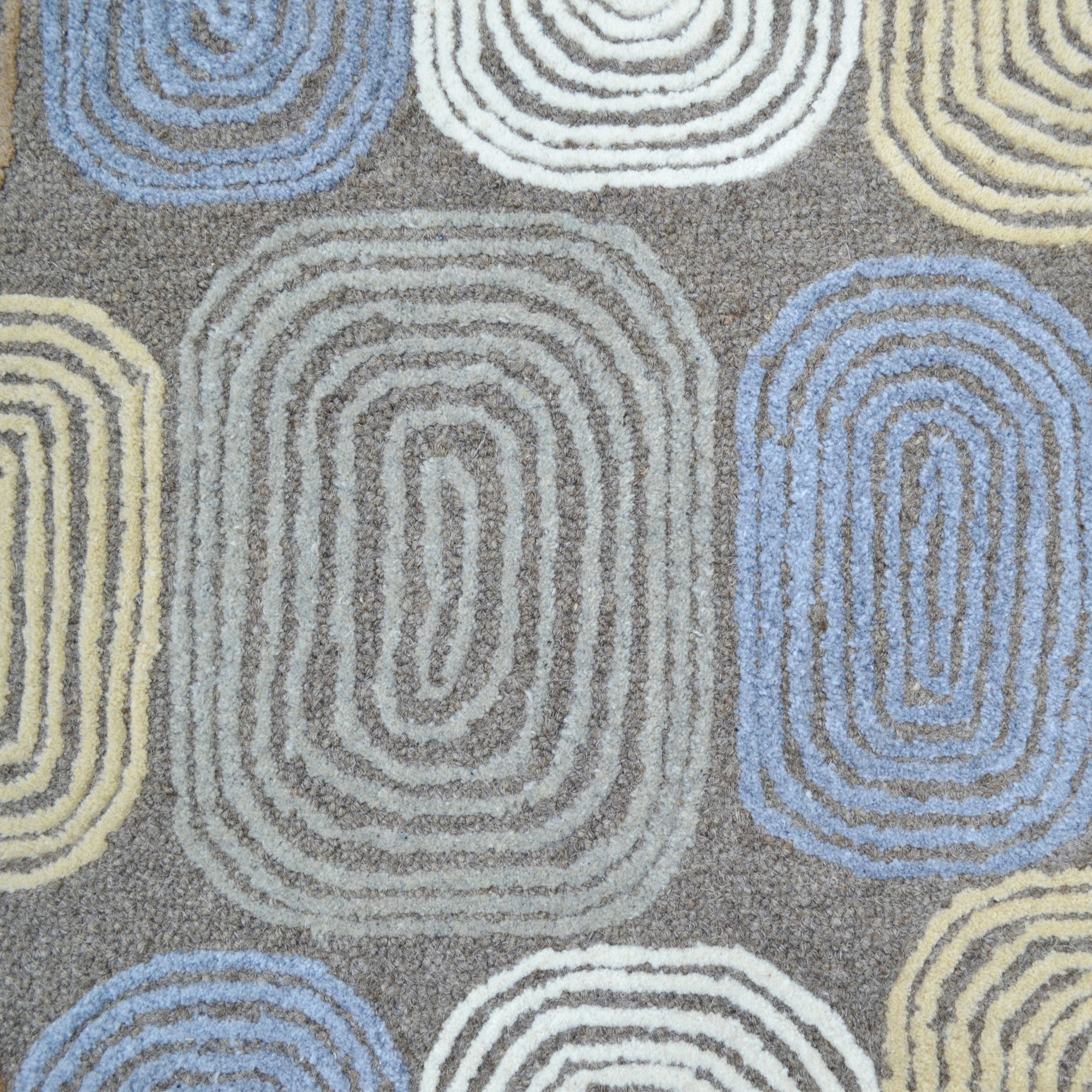 Handmade Brook Wool Rug-6366-Brown Multi-110X160cm