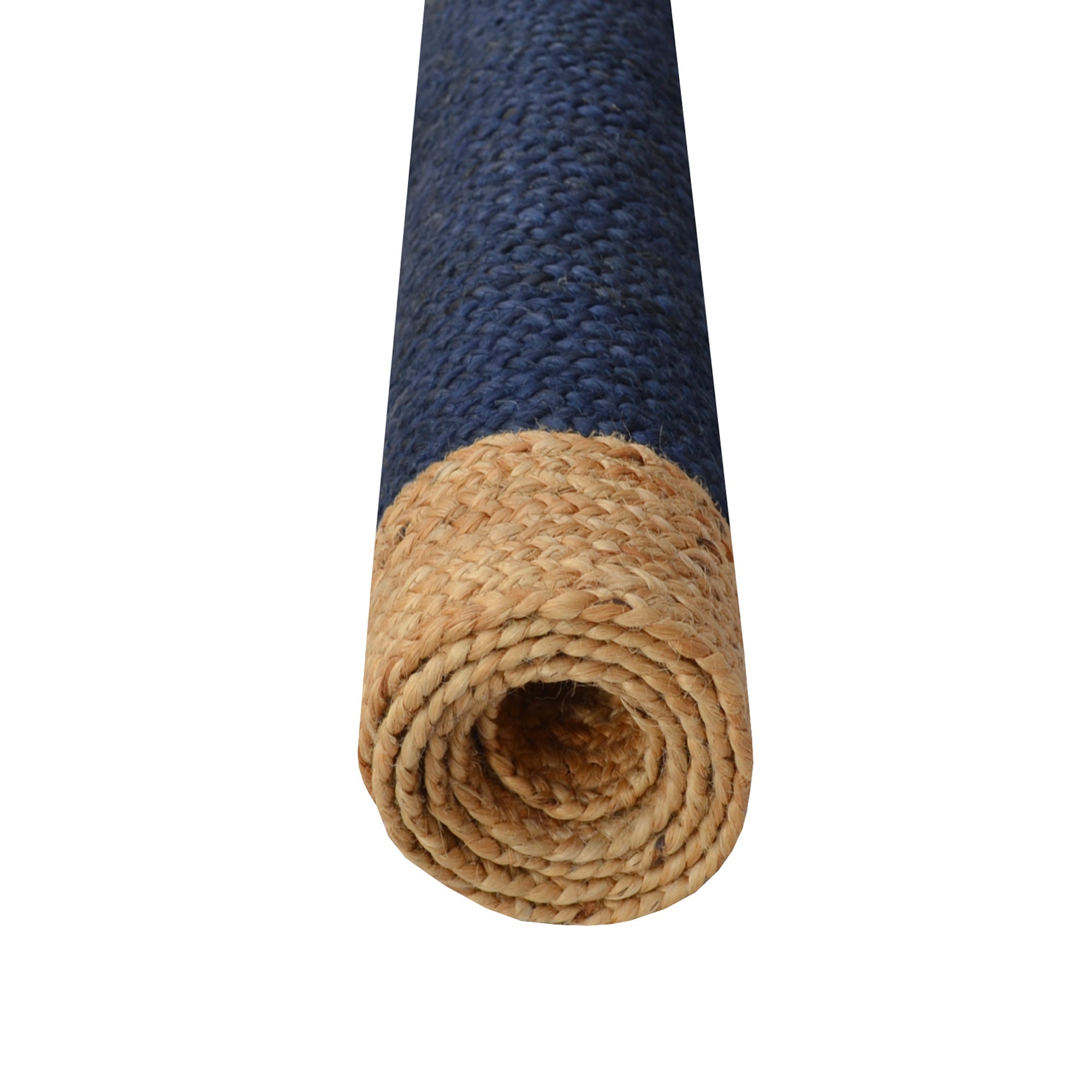 Handwoven Border Jute Rug-1147-Natural/Navy-80X150cm