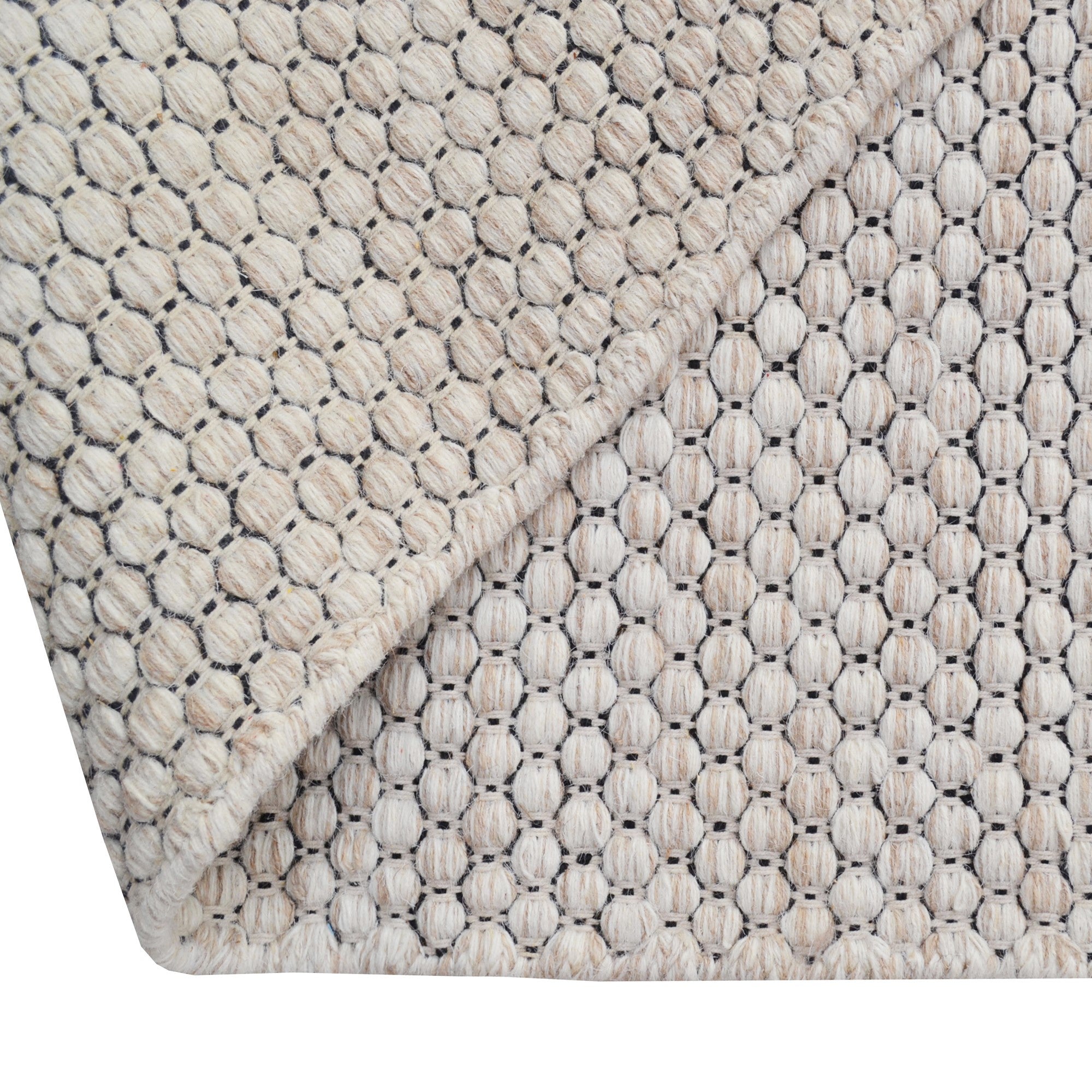 Handwoven Marble Wool Rug-6423-CREAM/BEIGE-60x90cm