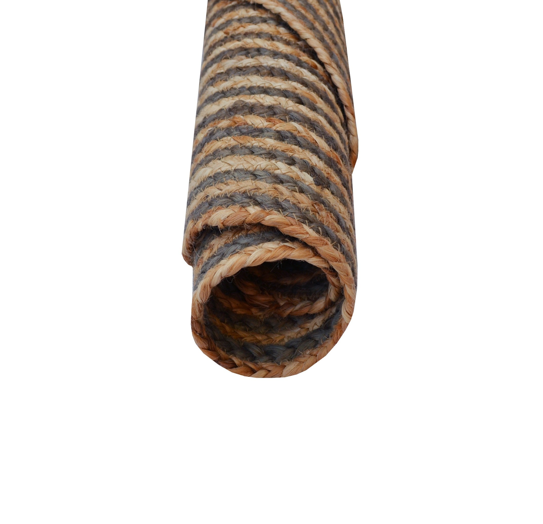 Handwoven Round Jute Rug-Spiral 6009-Natural/Heena-120x120cm