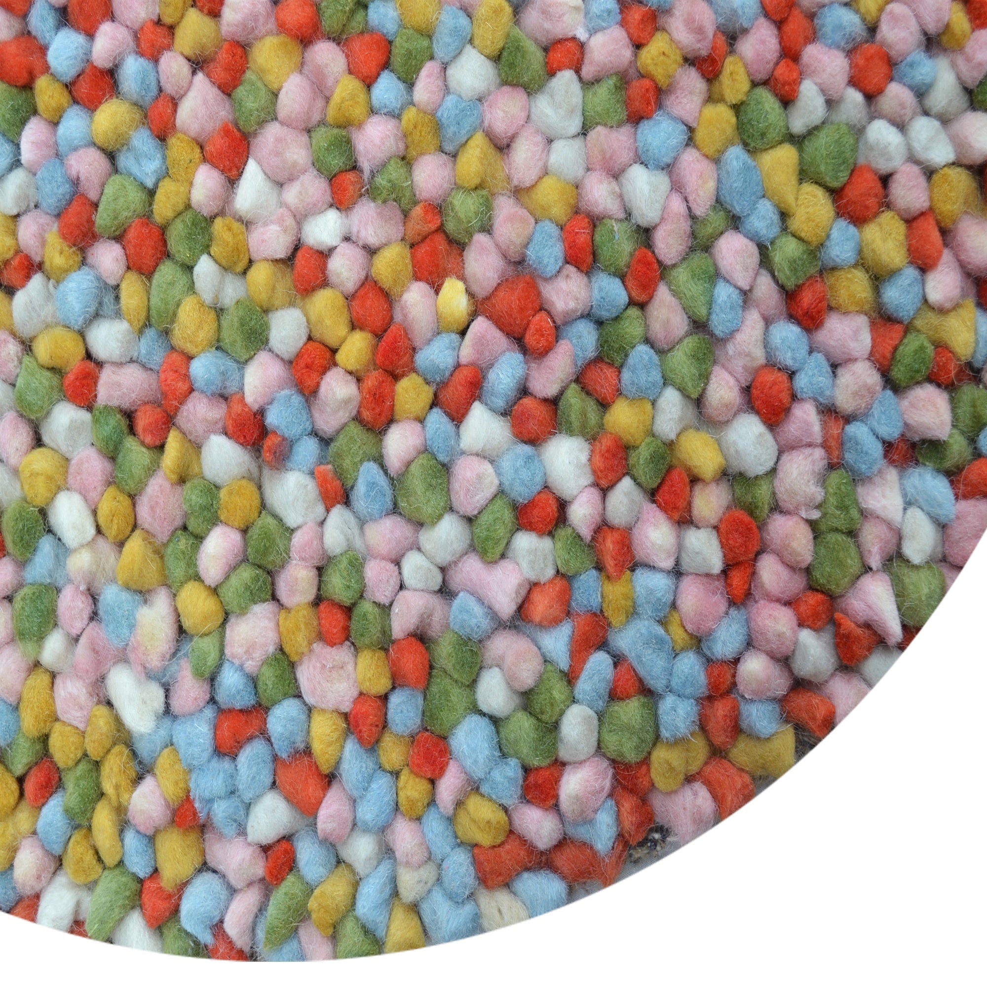 Handwoven Trendy Wool Rug-Jelly Bean-Pink Multi-120x120cm