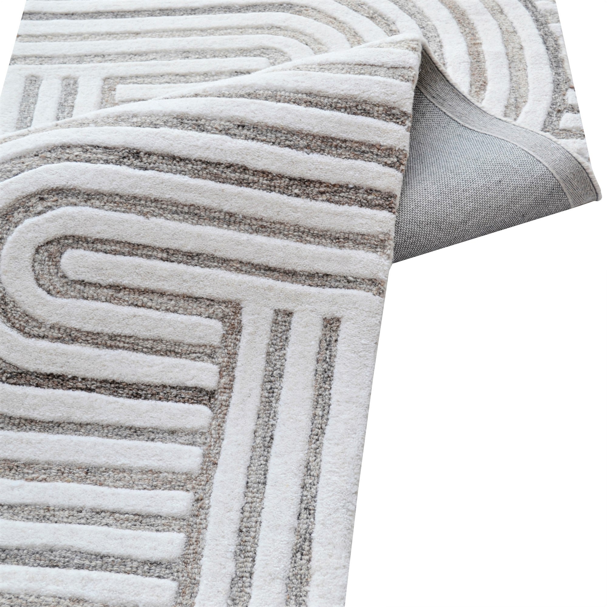 Contemporary Handmade Wool Rug-Unity 6230-Ivory Natural-110x160cm