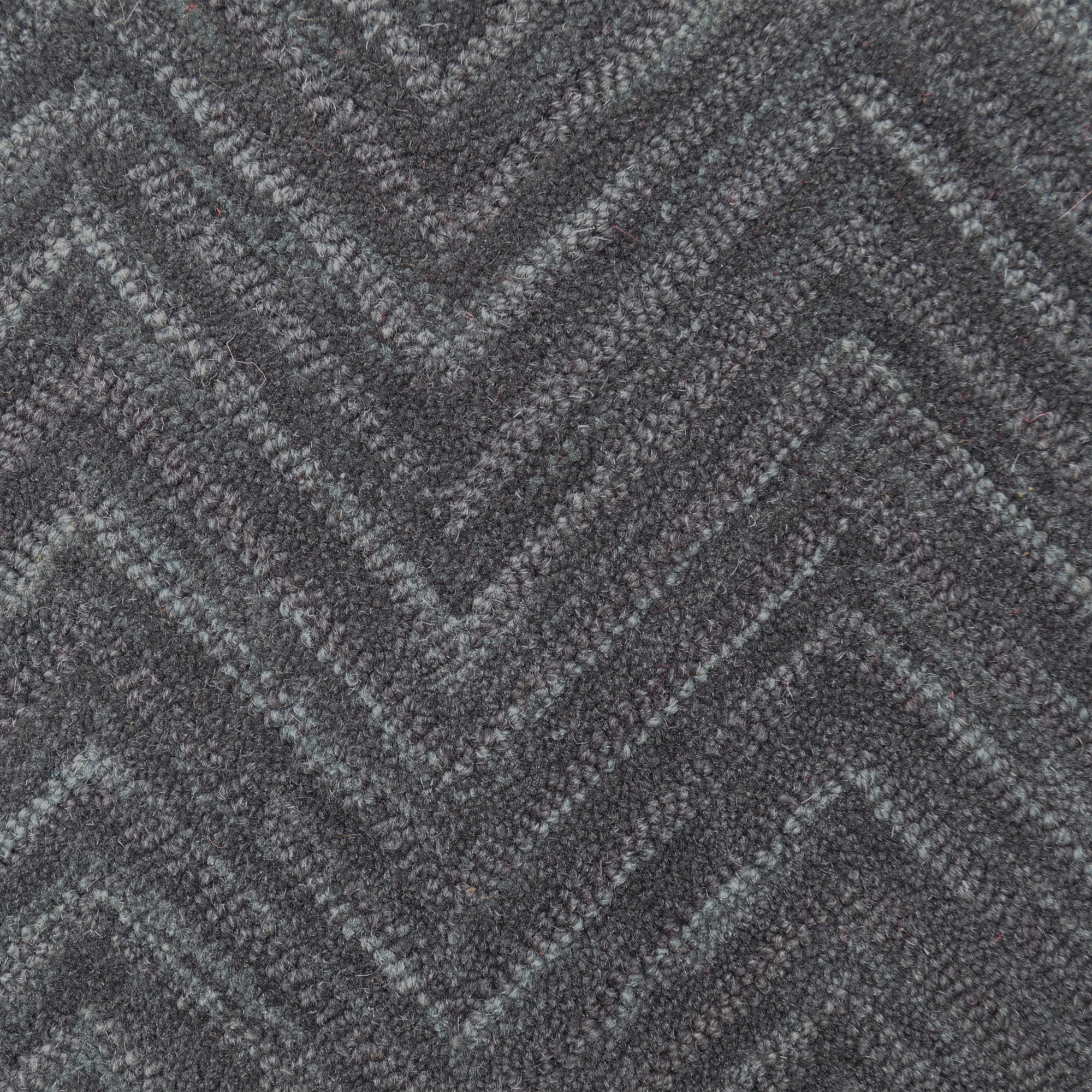 Handmade Chevron Wool Rug- 6439- Iron Grey-60x90cm