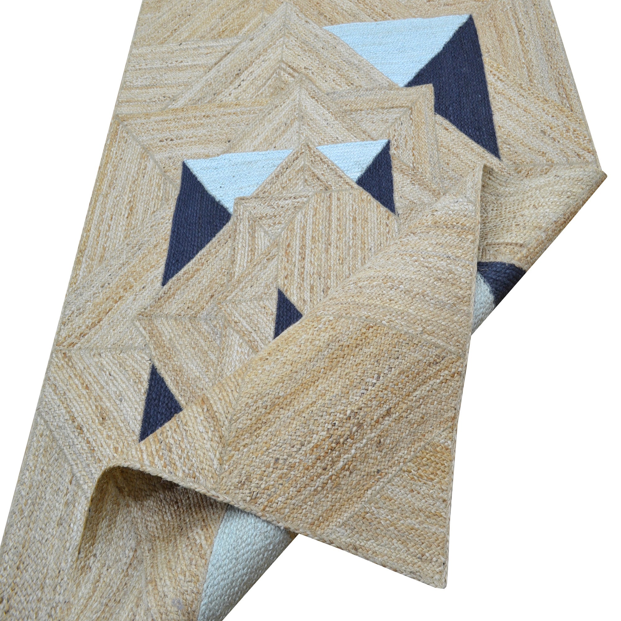 Handwoven Patchwork Jute Rug-1148-Natural-110X160cm