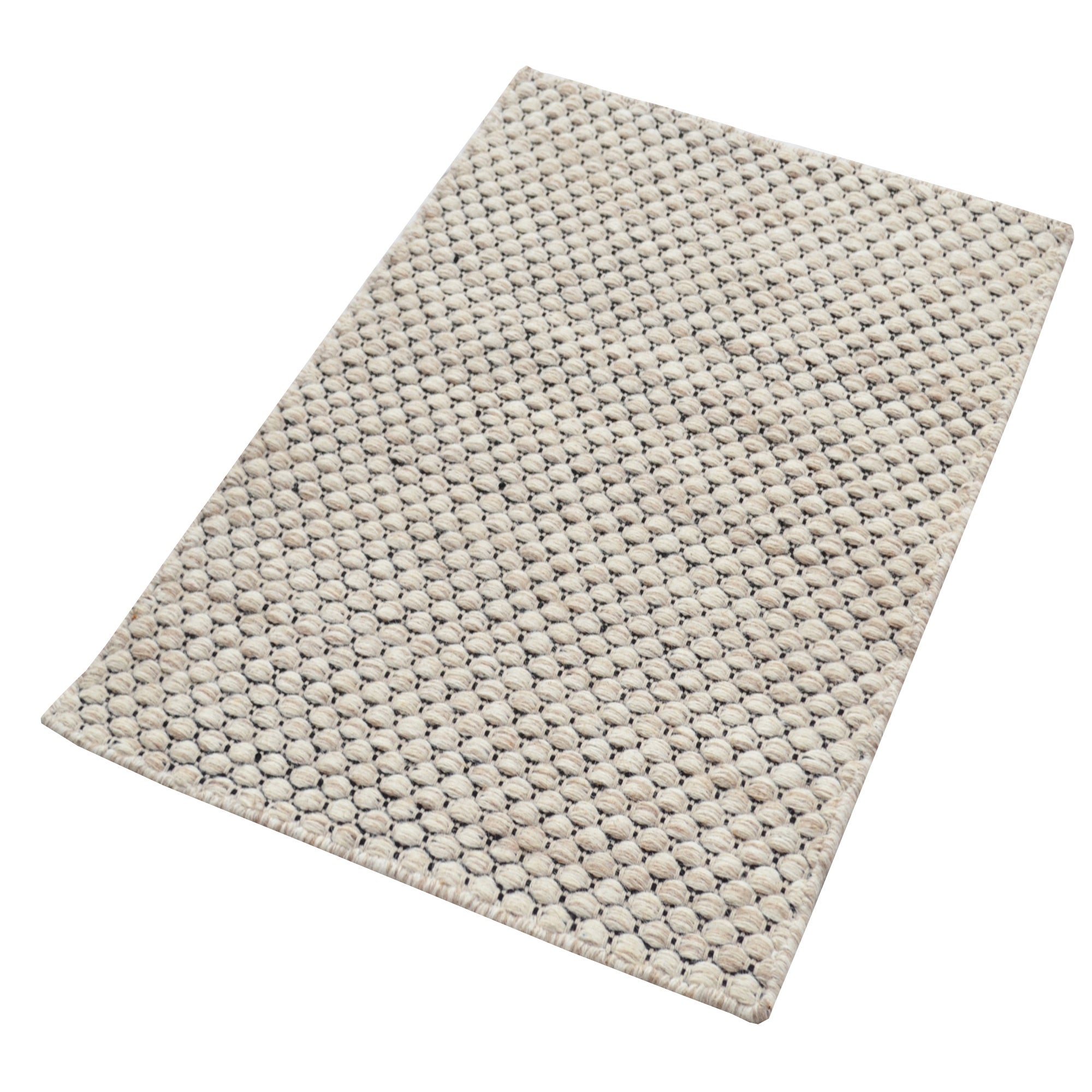 Handwoven Marble Wool Rug-6423-CREAM/BEIGE-60x90cm