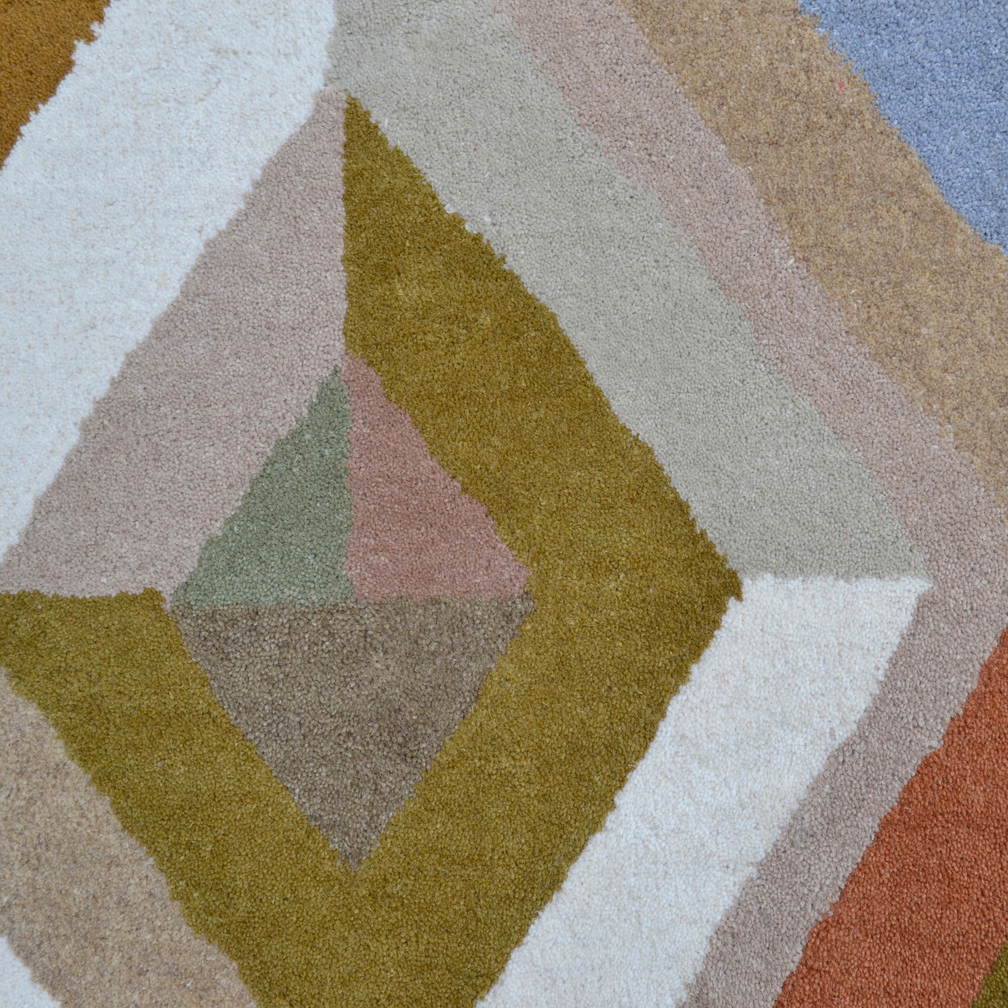 Handmade Woollen Round Rugs-Decotex 6394-Cream Multi-100x100cm