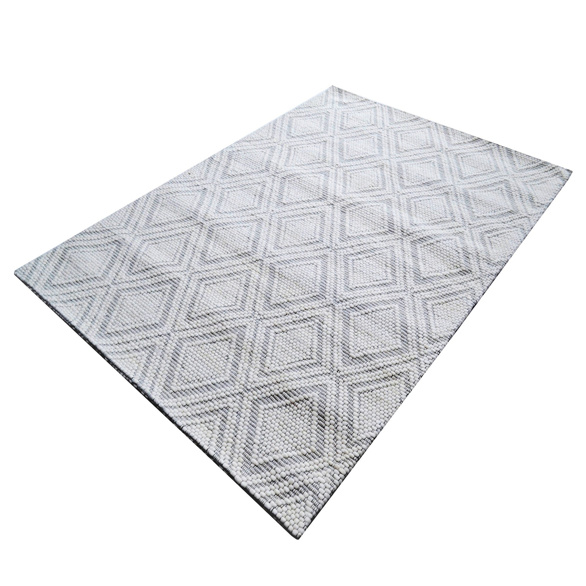 Modern Handwoven Wool Rug-Lismore 6382-Ivory-110x160cm