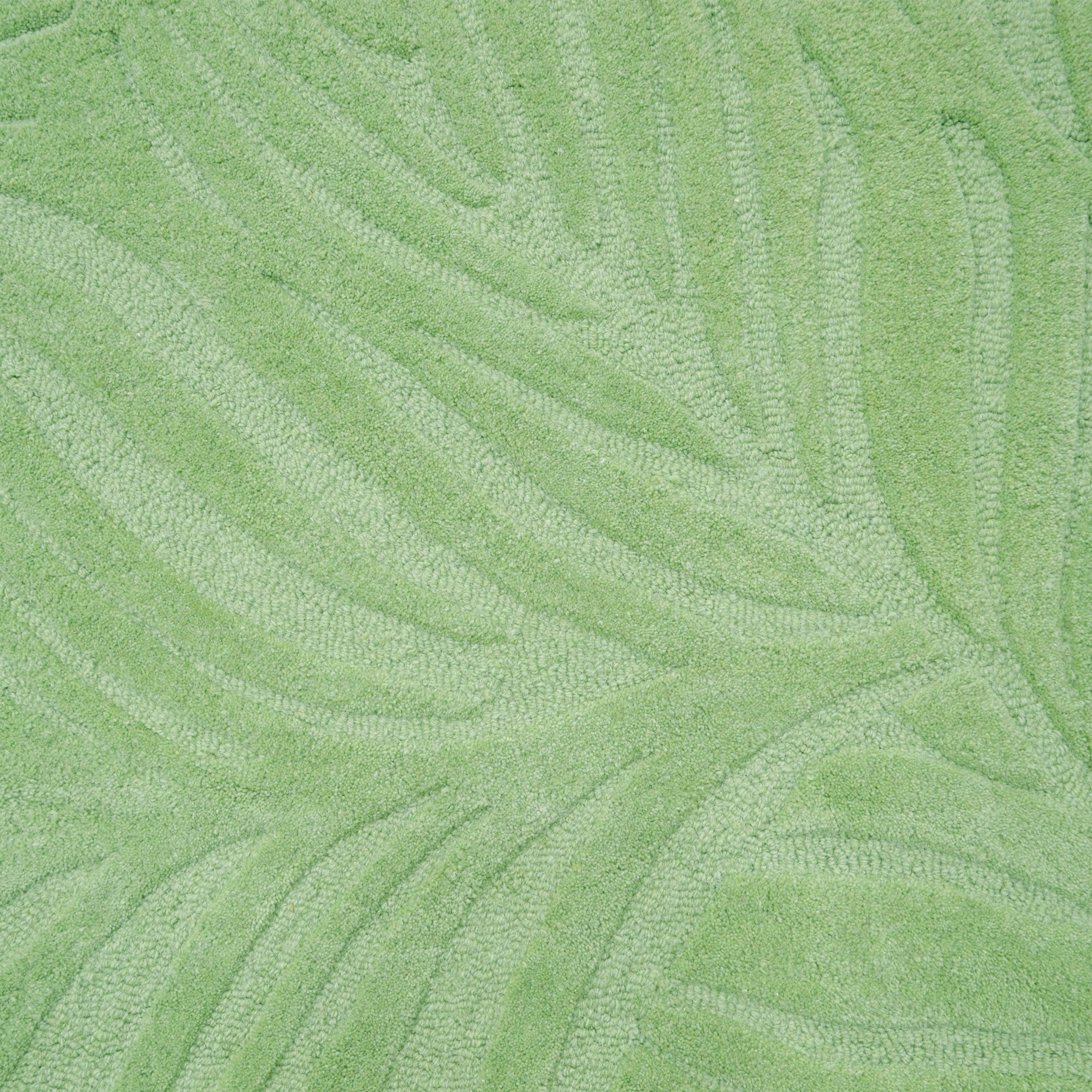 Handmade Leaf Wool Rug-6425-Sage Green-110x160cm