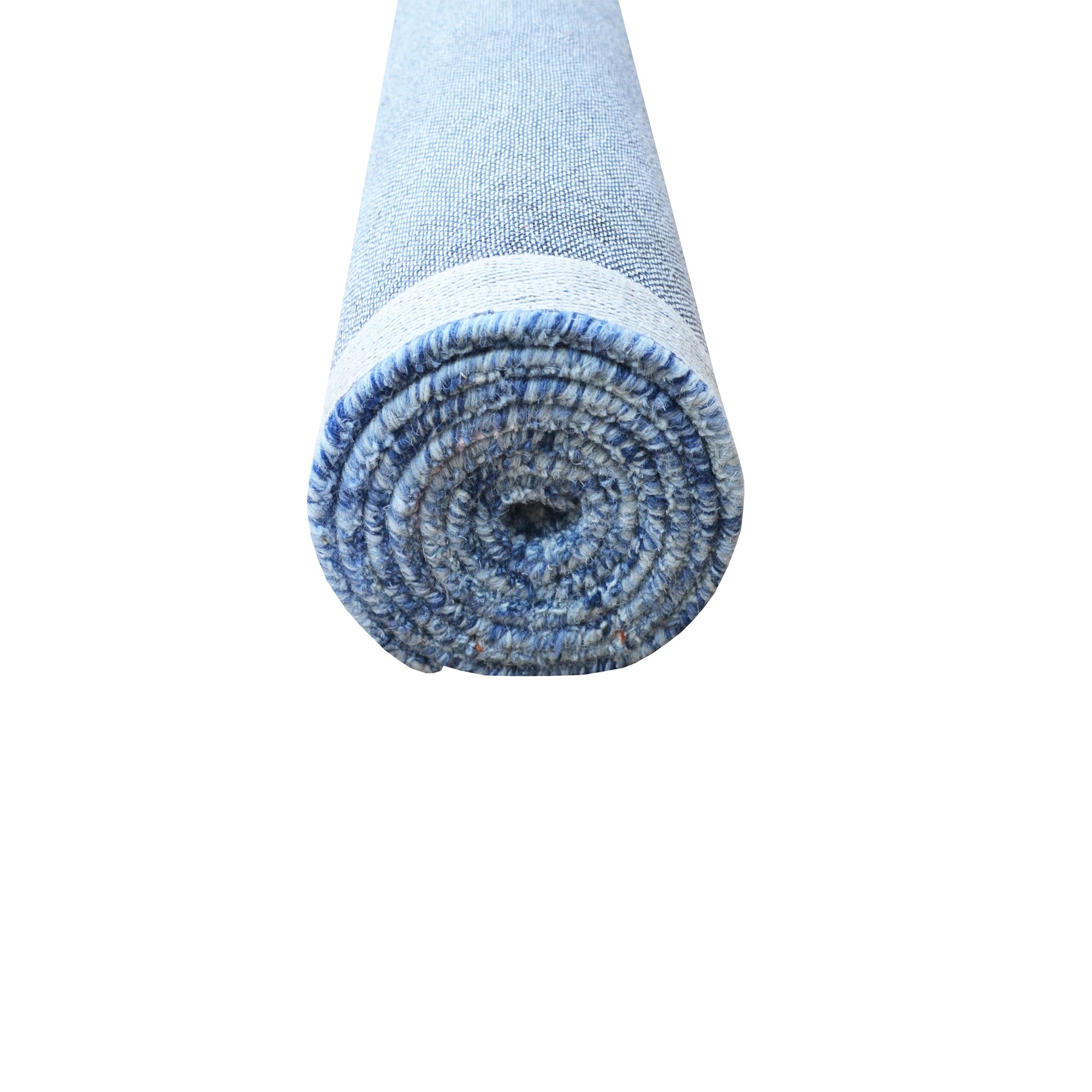 Handmade Floral Wool Rug-6432-Teal blue-110x160cm