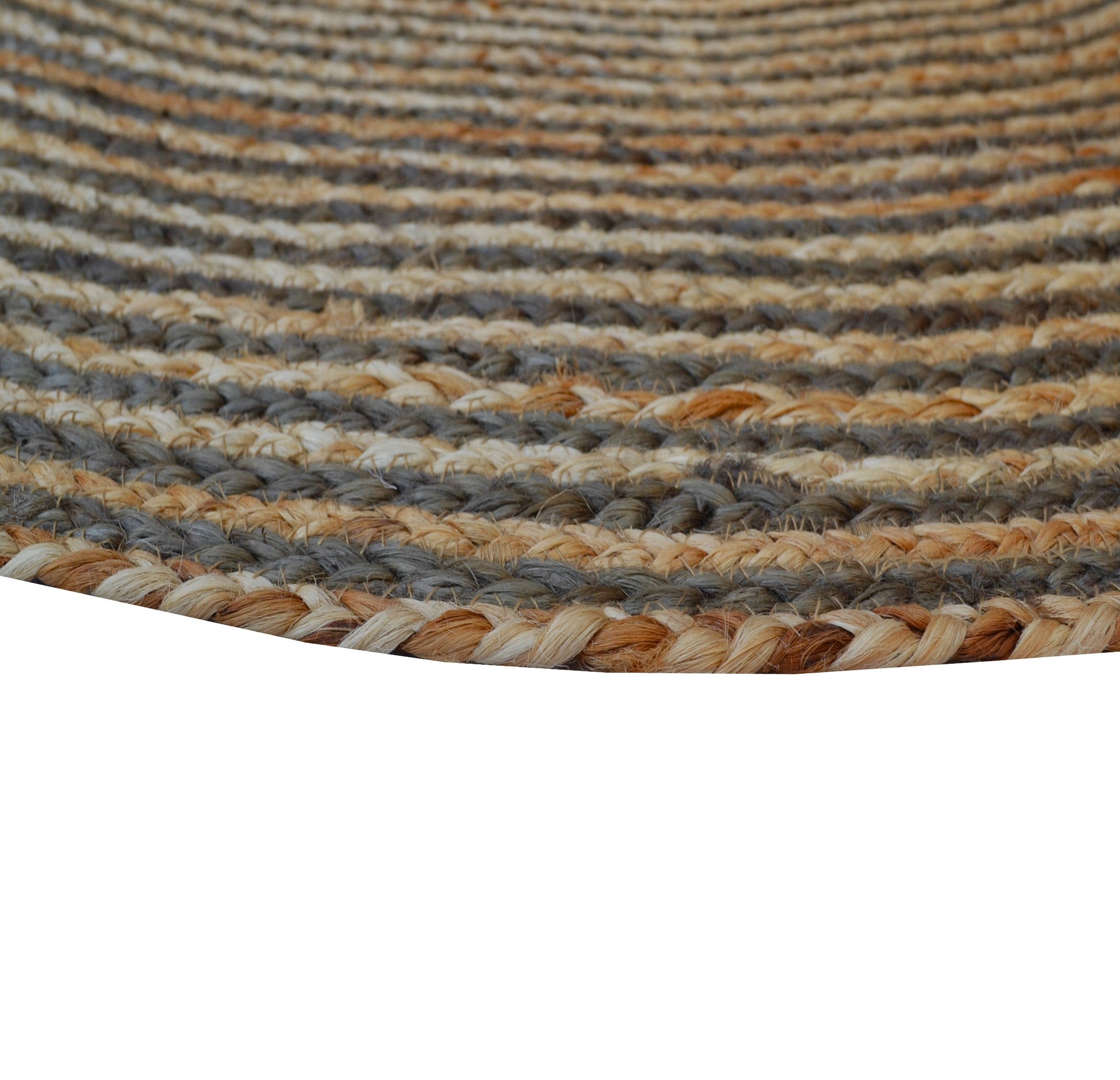 Handwoven Round Jute Rug-Spiral 6009-Natural/Heena-120x120cm