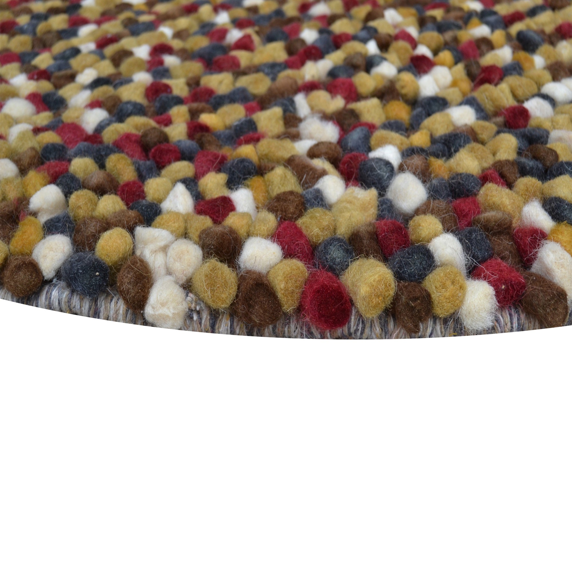 Handwoven Trendy Wool Rug-Jelly Bean-Brown Multi-120x120cm