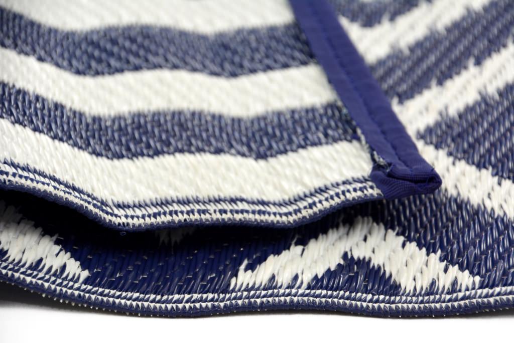 Eco-friendly Reversible Outdoor Plastic Mat-Chatai ARC002-Navy White-150x240cm