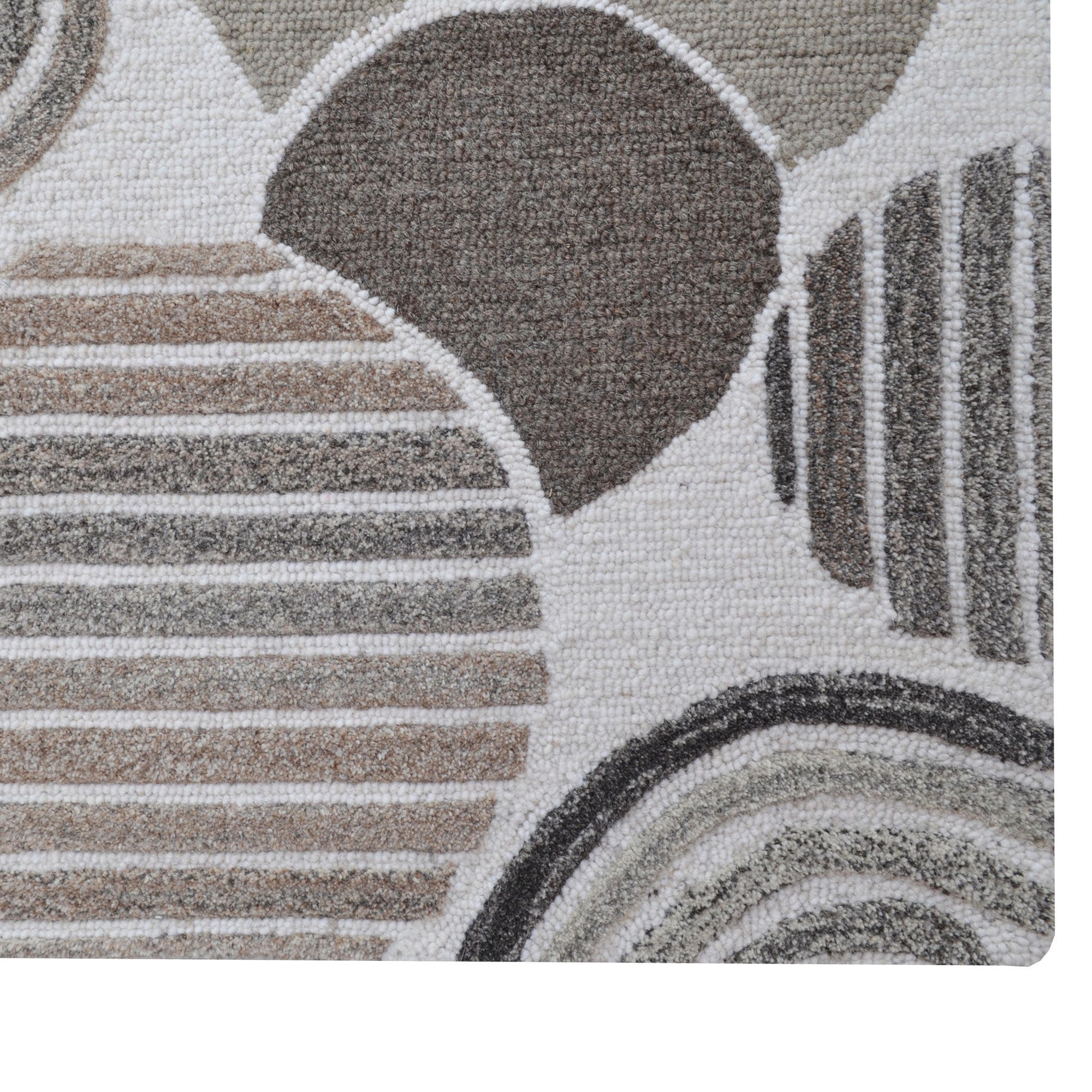 Designer Handmade Wool Rug - Texture 6421-Natural-110x160cm