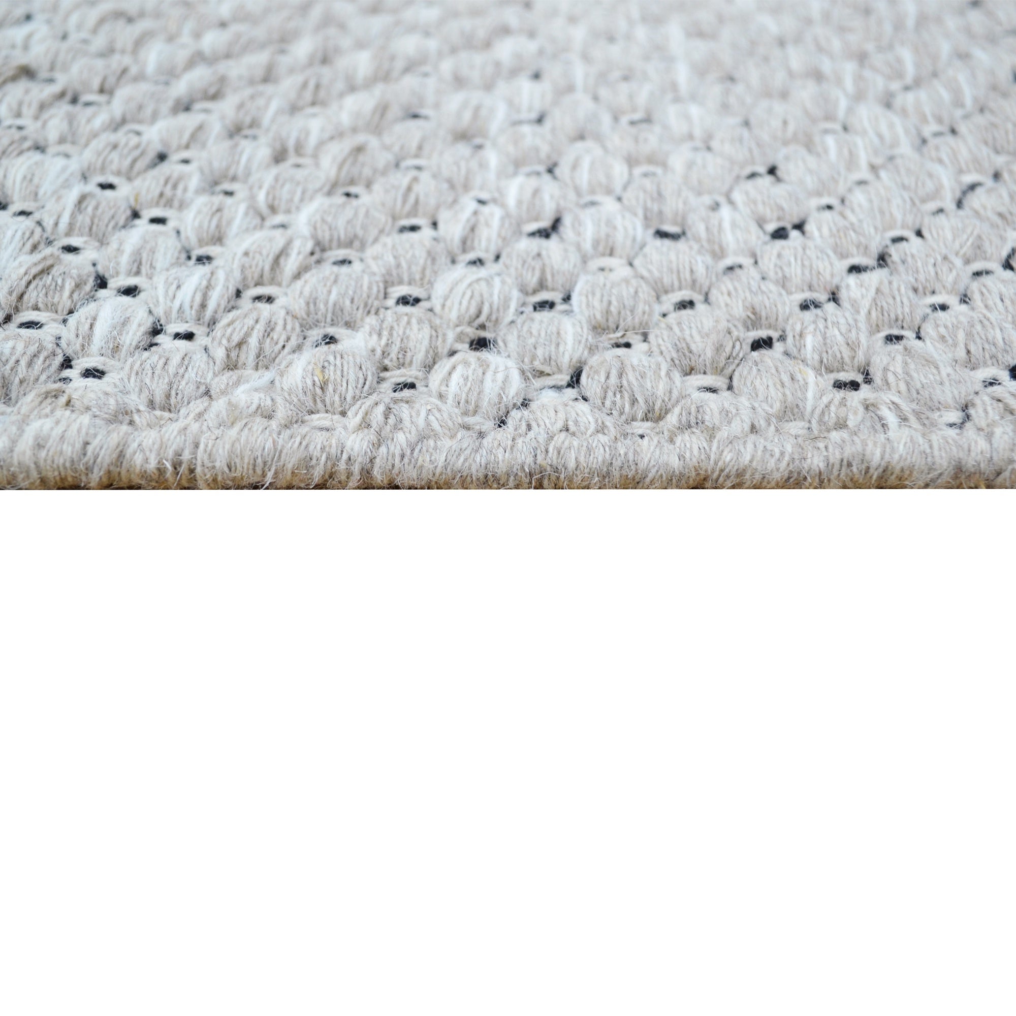 Handwoven Marble Wool Rug-6423-Silver-60x90cm