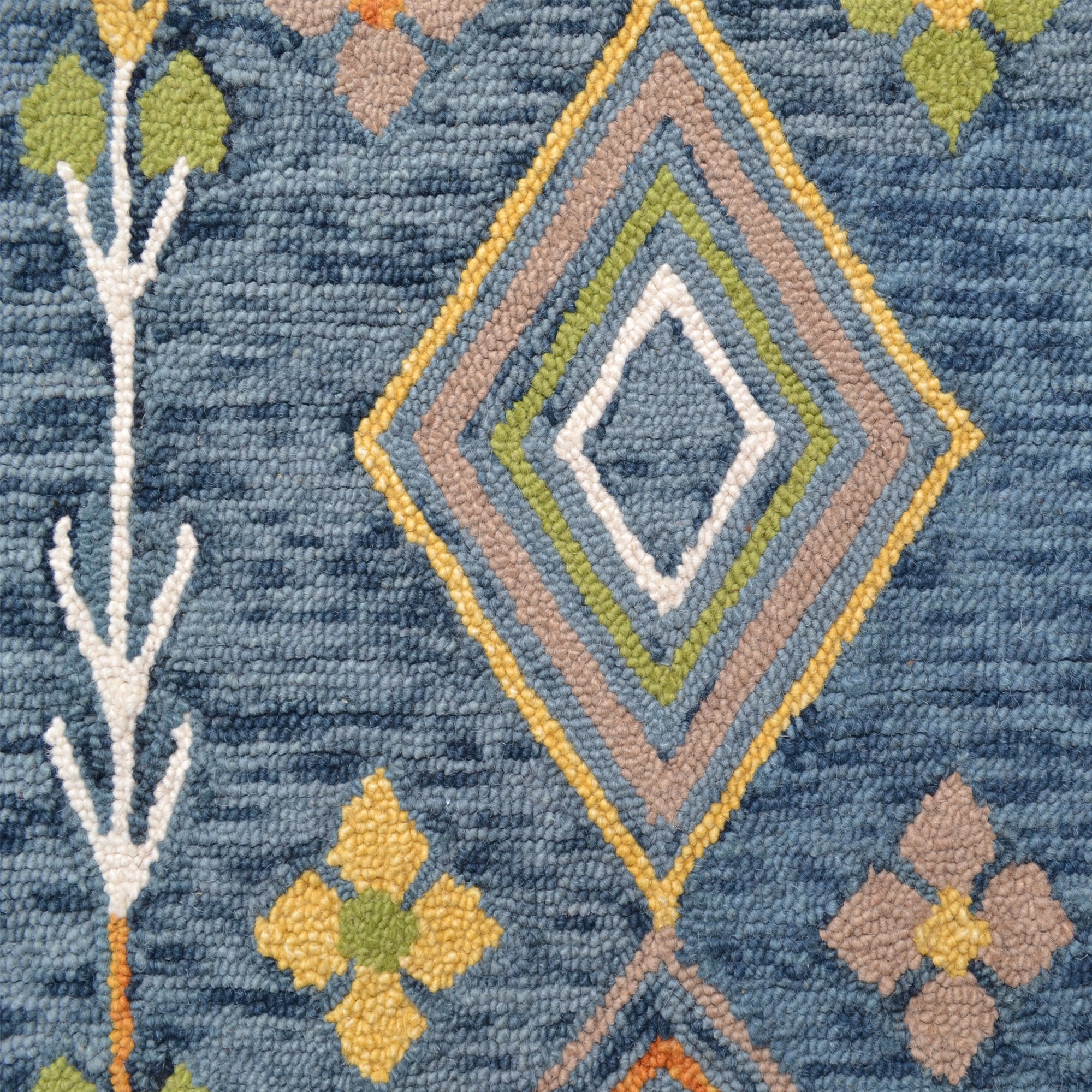 Handtufted Wool Rug-Decotex 6451-Blue/Multi-80X150cm