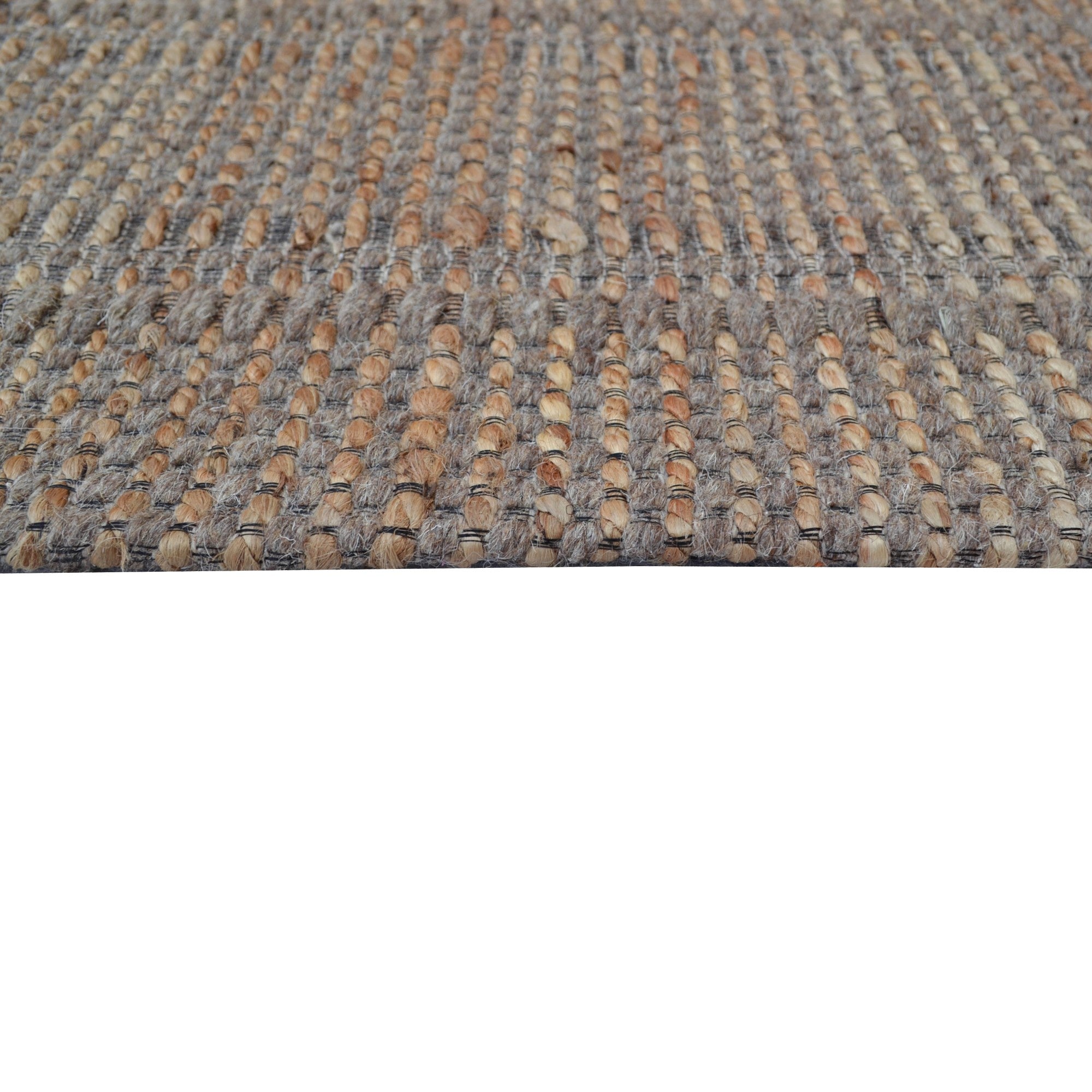 Handwoven Wool & Jute Rug-Cedar 509-Natural/Brown-110x160cm