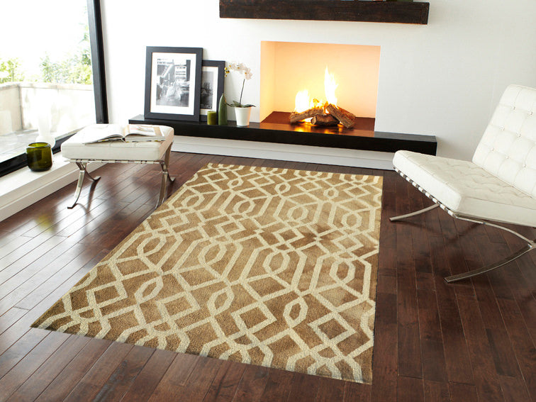 Handmade Tie-Dye Wool Rug - Maryland 1170 - Brown - 190x280cm