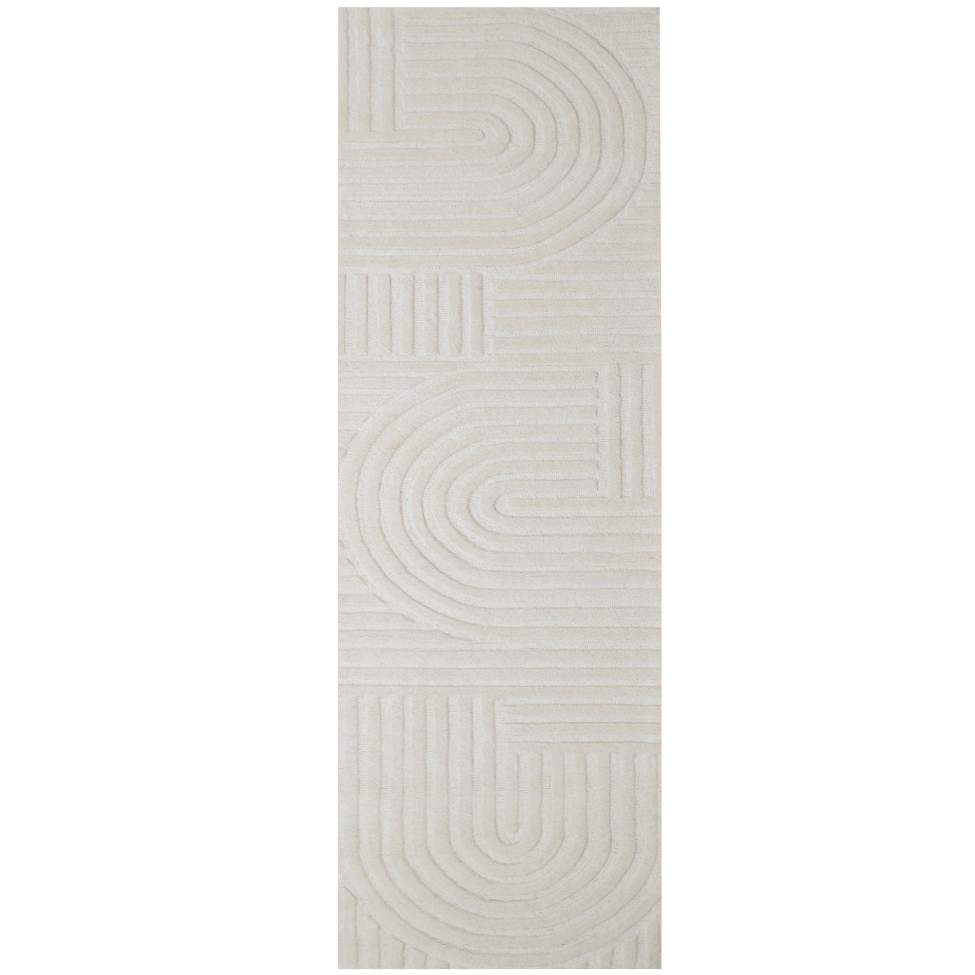 Contemporary Handmade Wool Rug-Unity 6230-Ivory-110x160cm