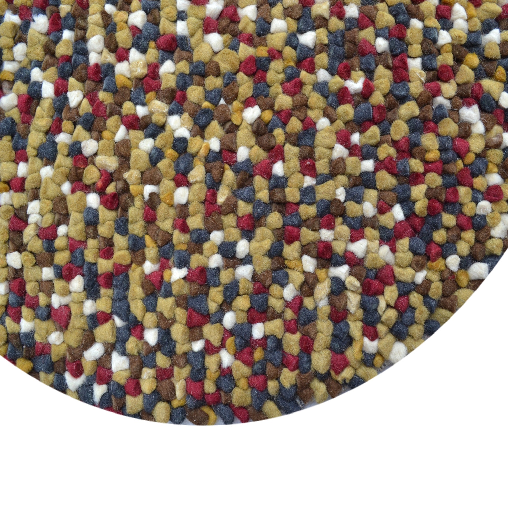 Handwoven Trendy Wool Rug-Jelly Bean-Brown Multi-120x120cm