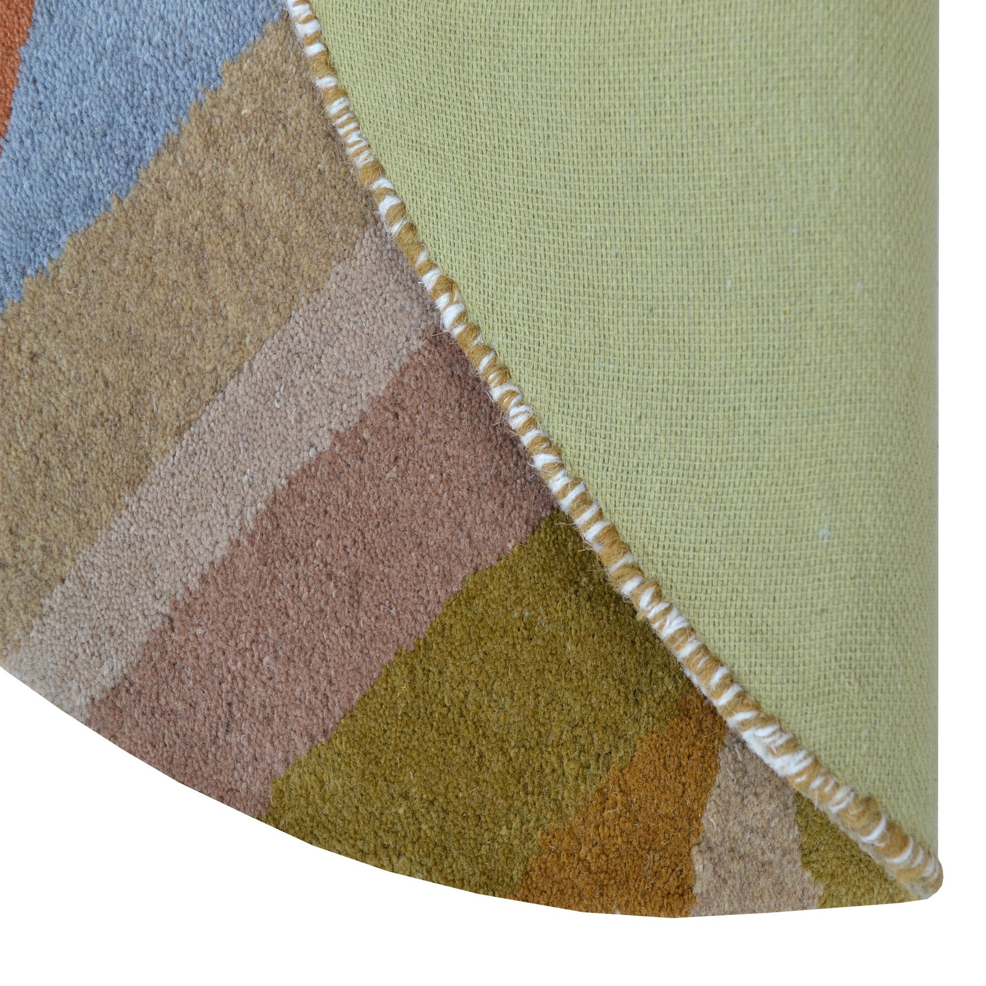 Handmade Woollen Round Rugs-Decotex 6394-Cream Multi-100x100cm