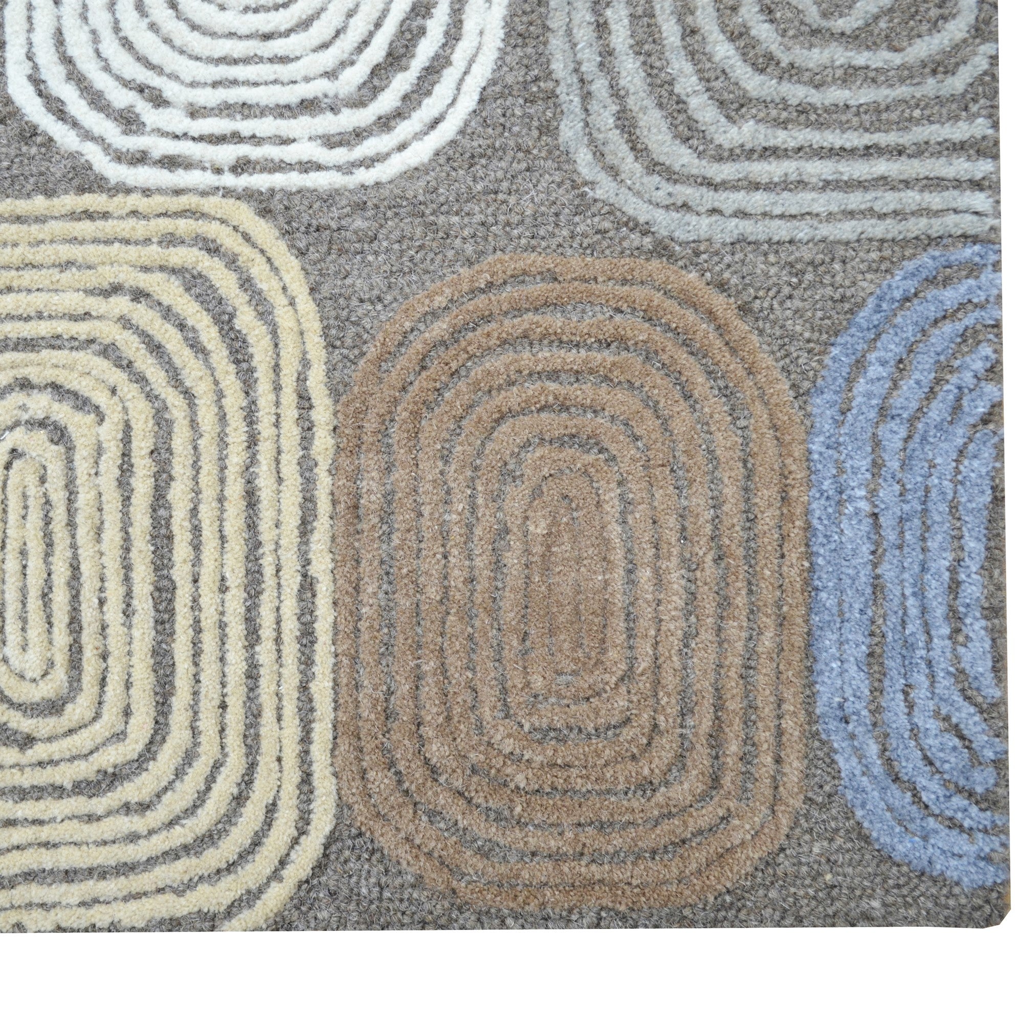 Handmade Brook Wool Rug-6366-Brown Multi-110X160cm
