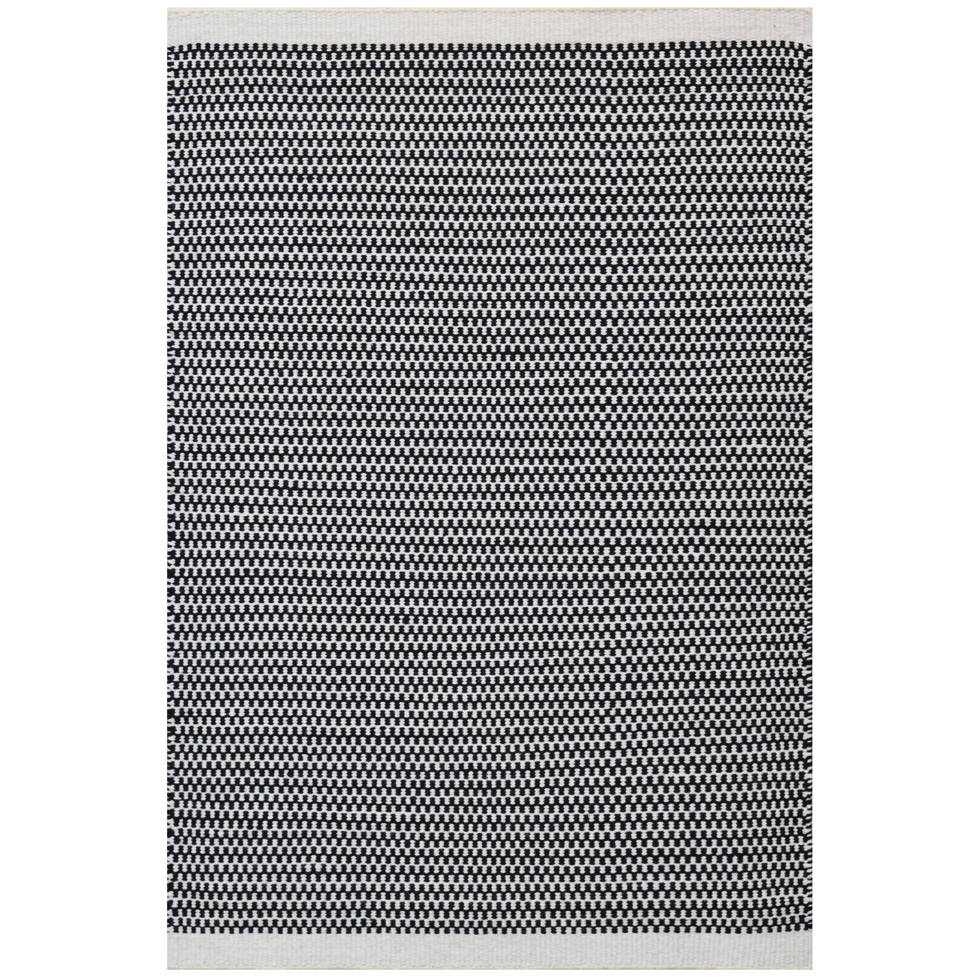 Handwoven Scandi Wool Rug- 6443- Black/White-80x150cm