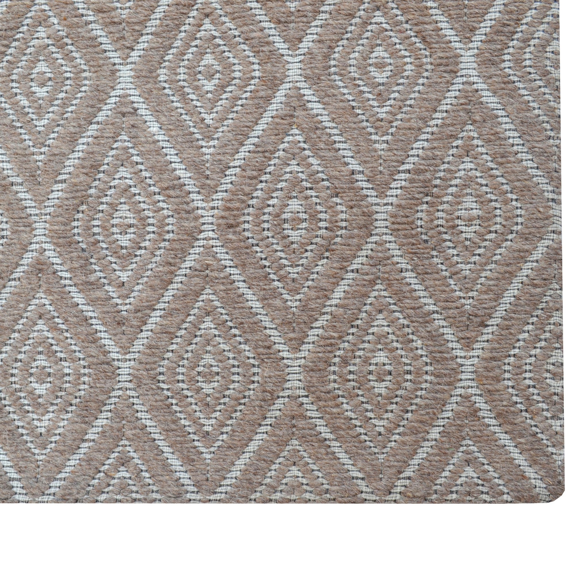 Handwoven Wool Rug-Malang 502-Natural/Brown-110x160cm