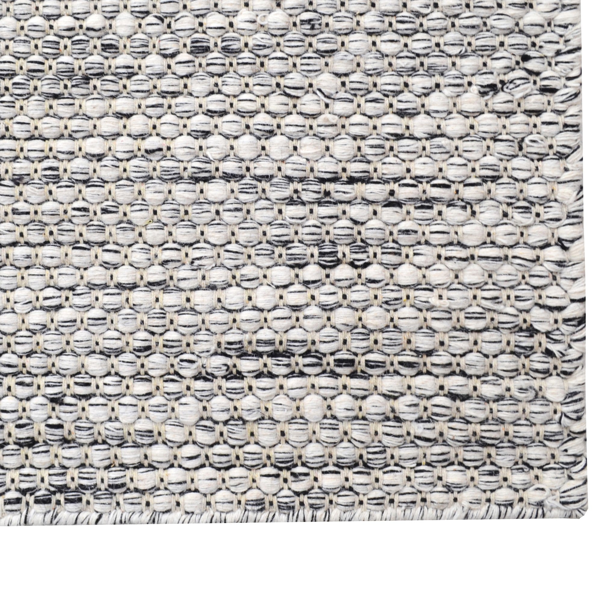 Handwoven Marble Wool Rug-6423-IVORY/CHARCOAL-60x90cm