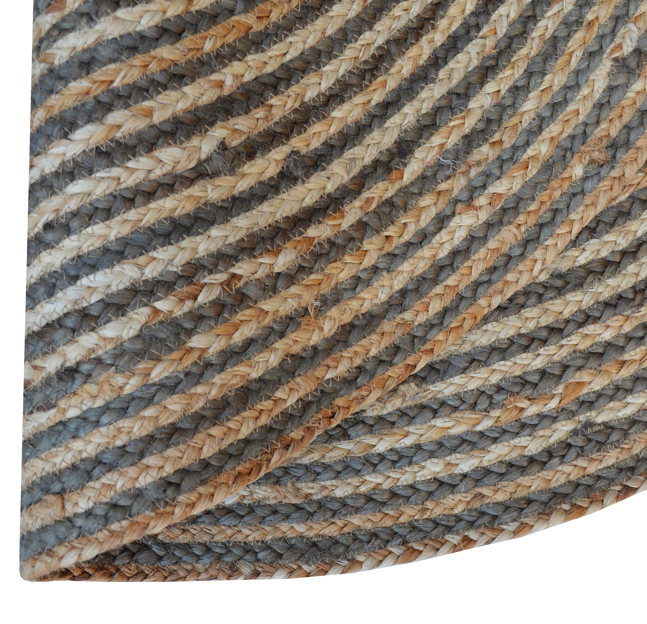 Handwoven Round Jute Rug-Spiral 6009-Natural/Heena-120x120cm