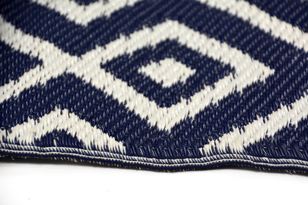Eco-friendly Reversible Outdoor Plastic Mat-Chatai ARC002-Navy White-150x240cm