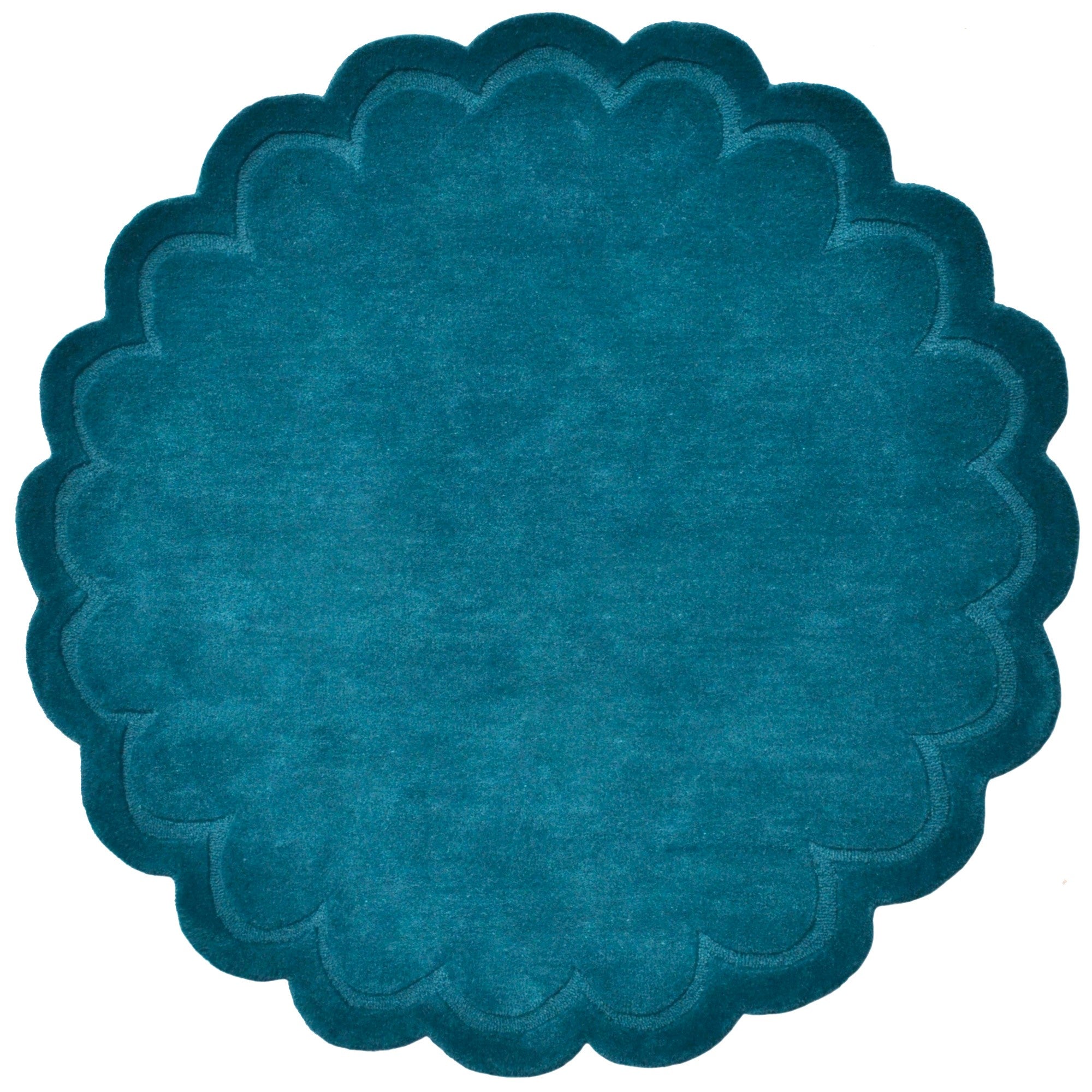 Handtufted Wool Rug-Rivoli 6447-Turquoise-160X160cm