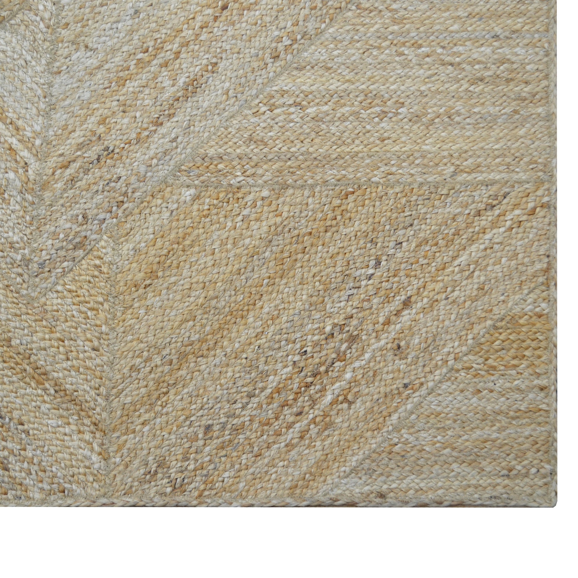 Handwoven Patchwork Jute Rug-1148-Natural-110X160cm