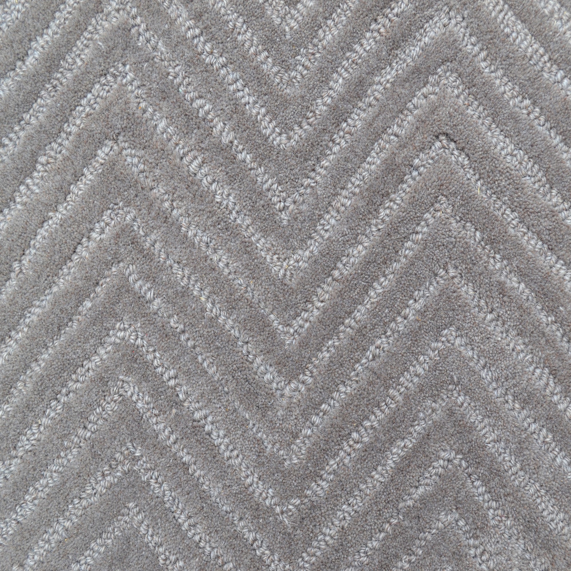 Handmade Chevron Wool Rug- 6439- Soft Stone-60x90cm