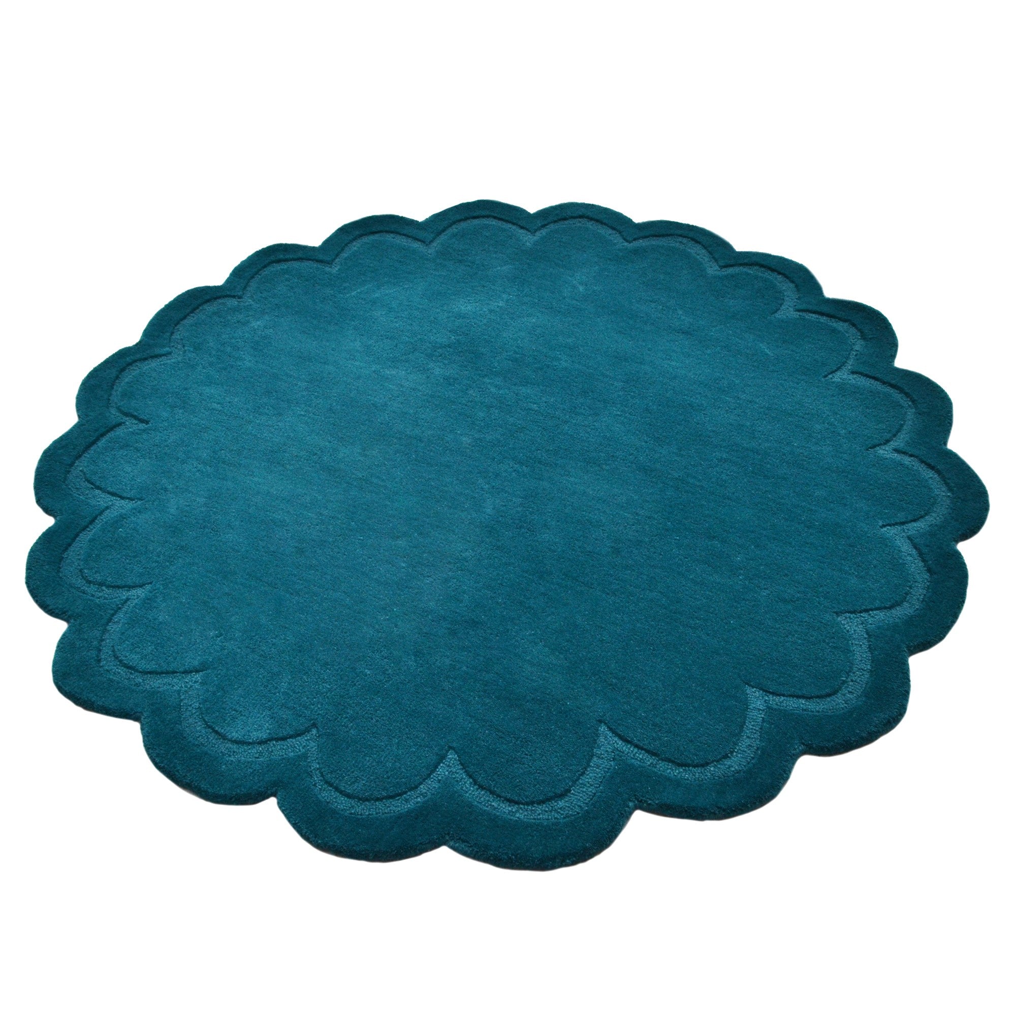Handtufted Wool Rug-Rivoli 6447-Turquoise-160X160cm